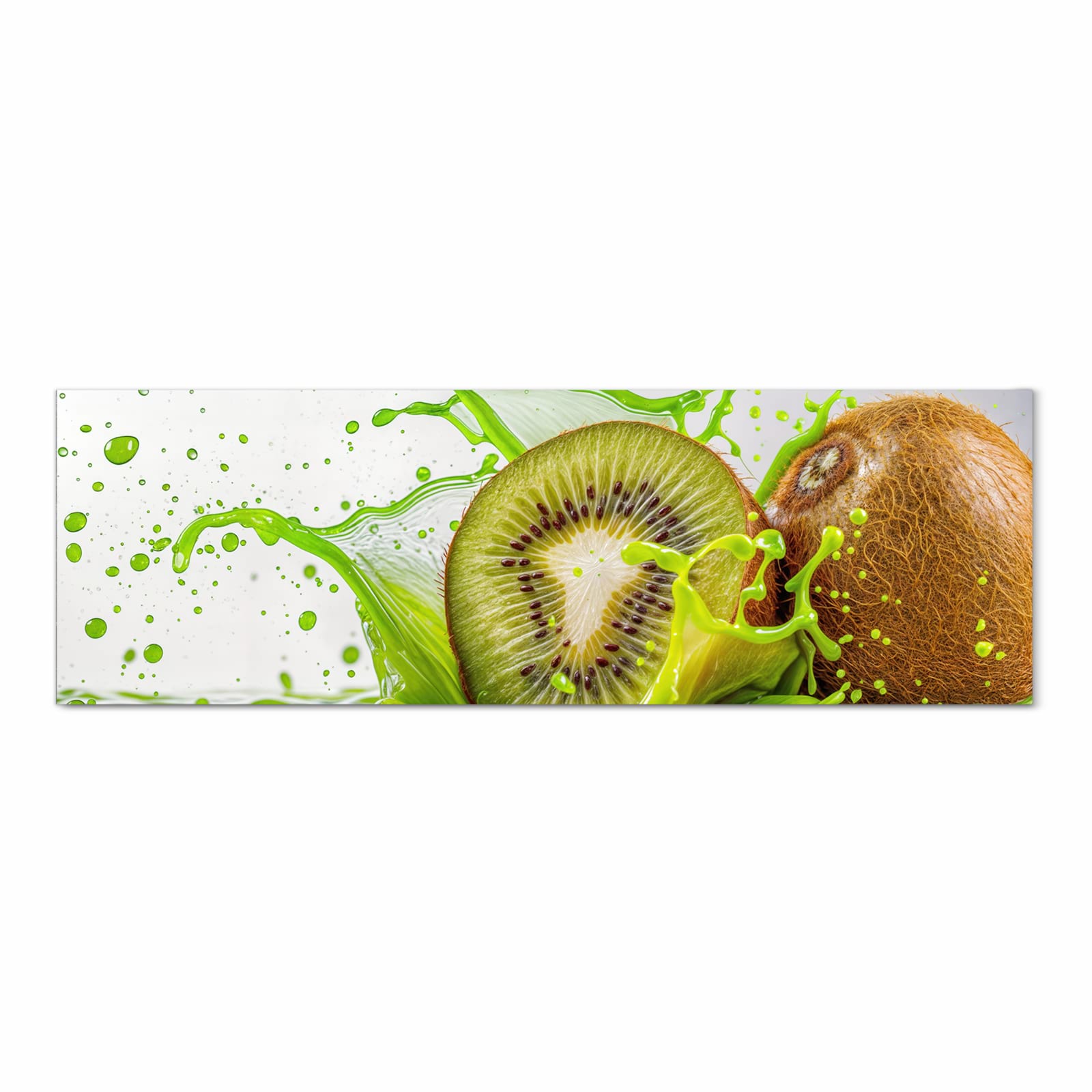Flacher großer Küchenteppich mit Motiv Kiwi Spritzer in Frontansicht