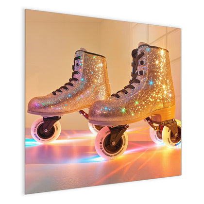 Magnettafel mit dem Motiv Glitzernde Rollschuhe