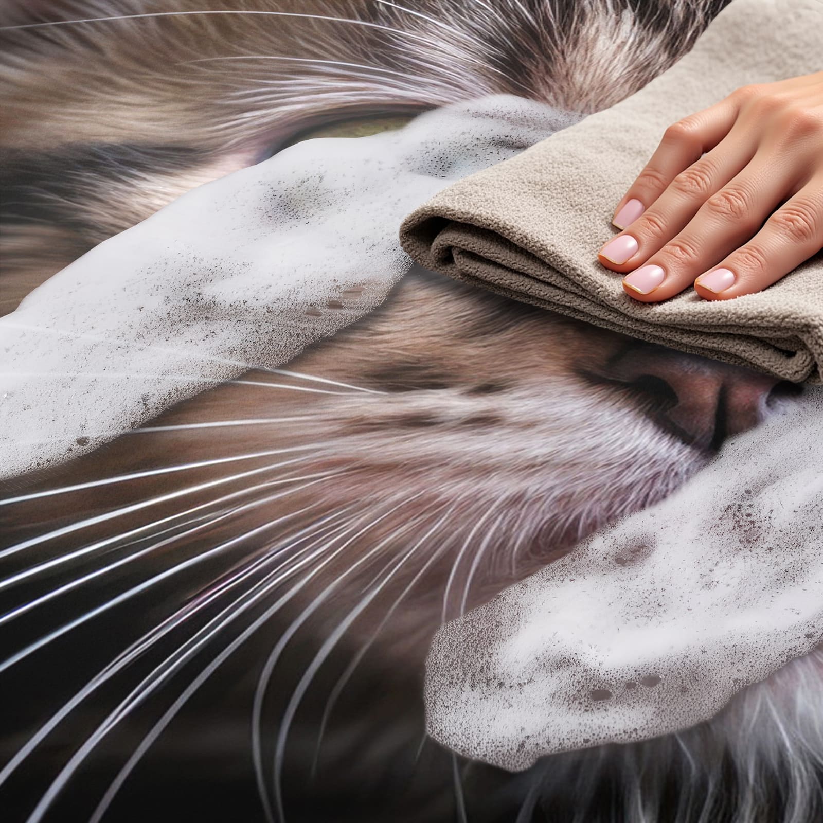 Rutschhemmender Küchenvorleger mit Motiv Katzen im Koffer, einfach zu reinigen