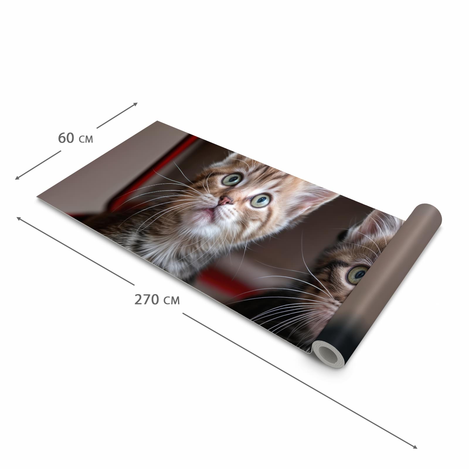 Feuchtigkeitsresistenter Küchenteppich mit Motiv Katzen im Koffer in der Grösse 80x200 cm