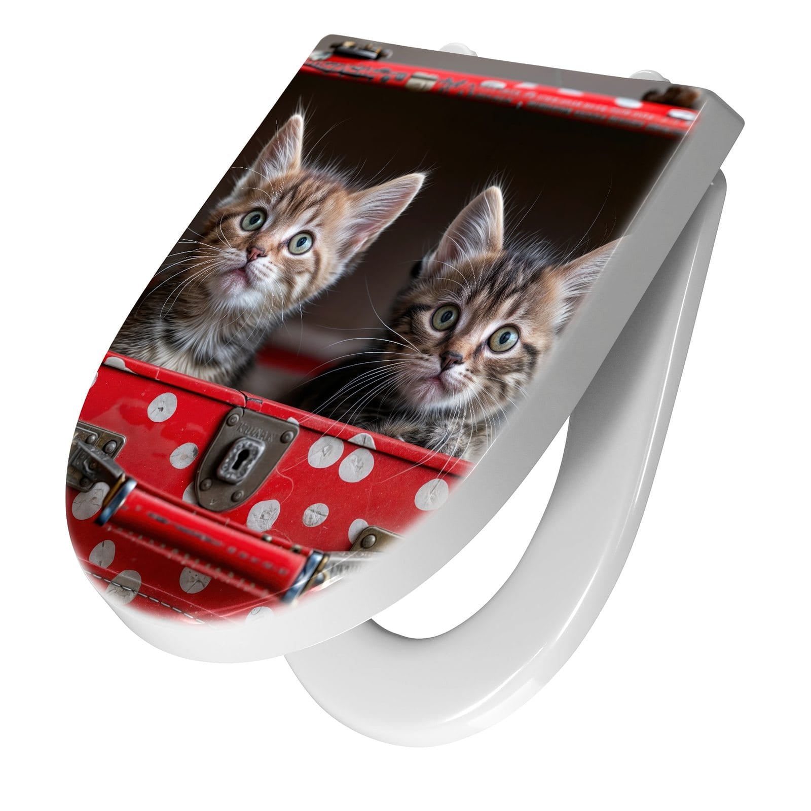 WC-Sitz mit Absenkautomatik Katzen im Koffer