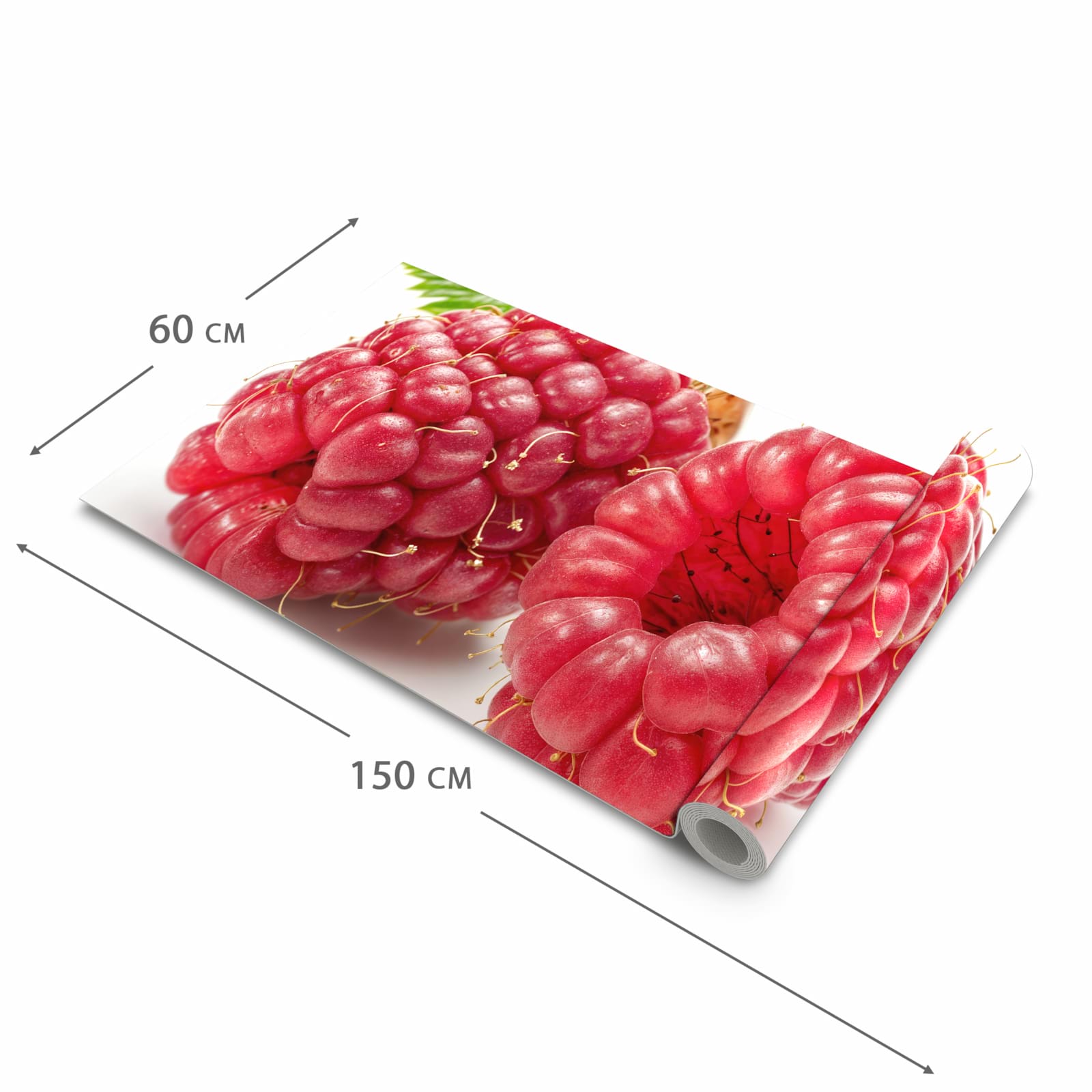 Wasserabweisender Küchenteppich mit Motiv Himbeerenblatt in der Größe 80x200 cm