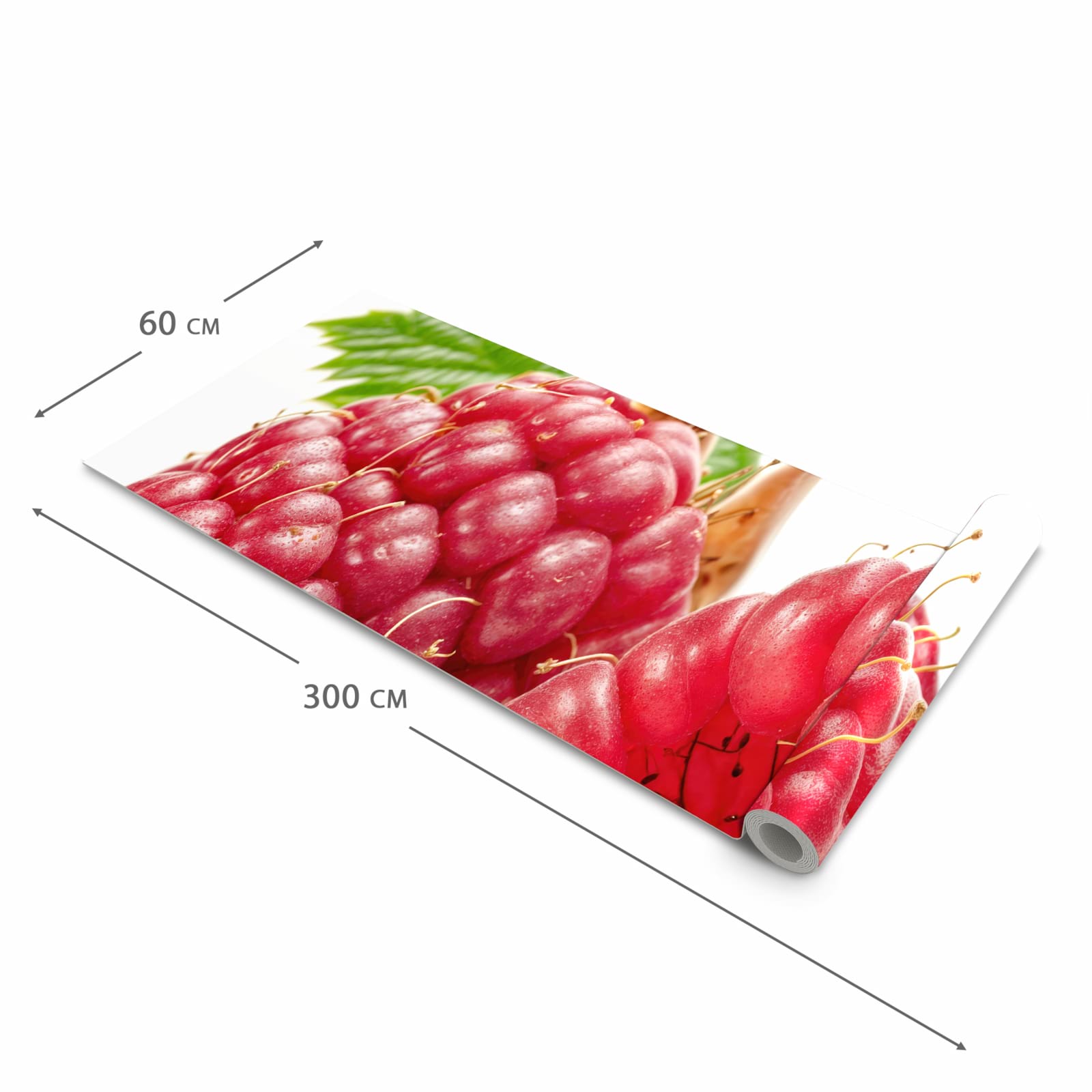 Langlebiger rutschfester Küchenläufer mit Motiv Himbeerenblatt in der Grösse 80x200 cm
