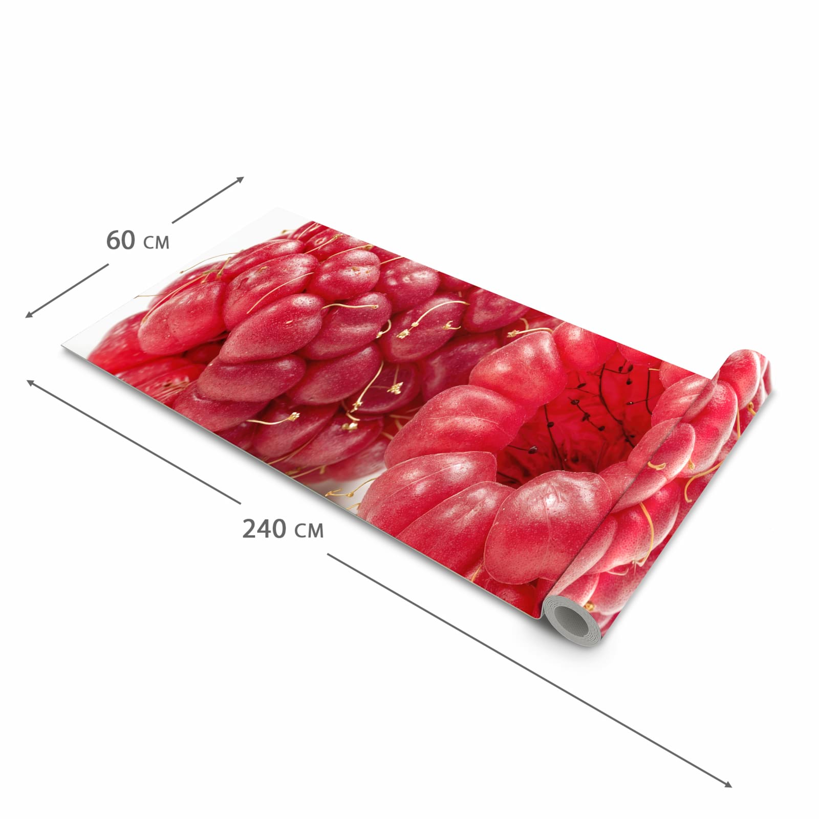 Schmutzabweisender Küchenläufer mit Motiv Himbeerenblatt in der Grösse 80x200 cm