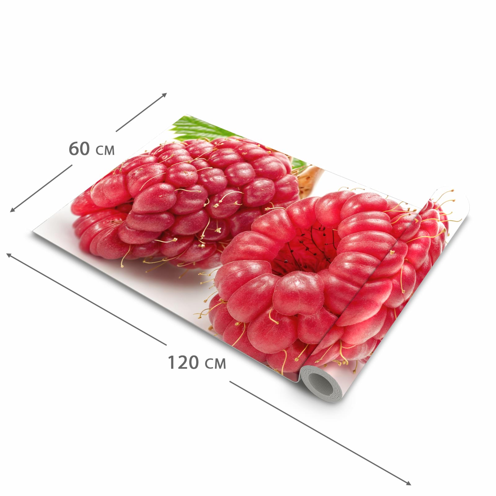 Waschbarer Küchenteppich mit Motiv Himbeerenblatt in der Grösse 80x200 cm für Trittkomfort