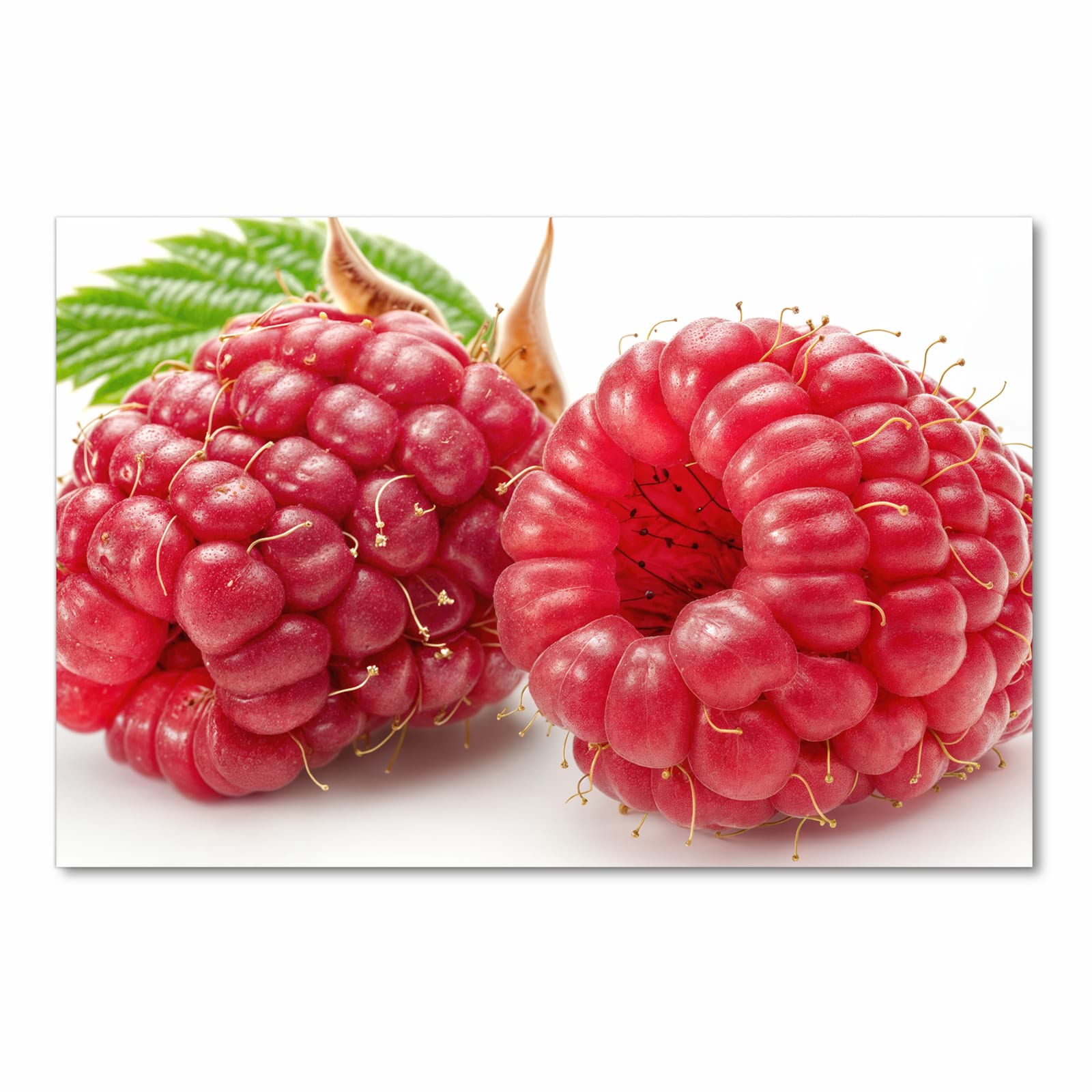 Komfortabler rutschfester Küchenläufer mit Motiv Himbeerenblatt in Frontansicht