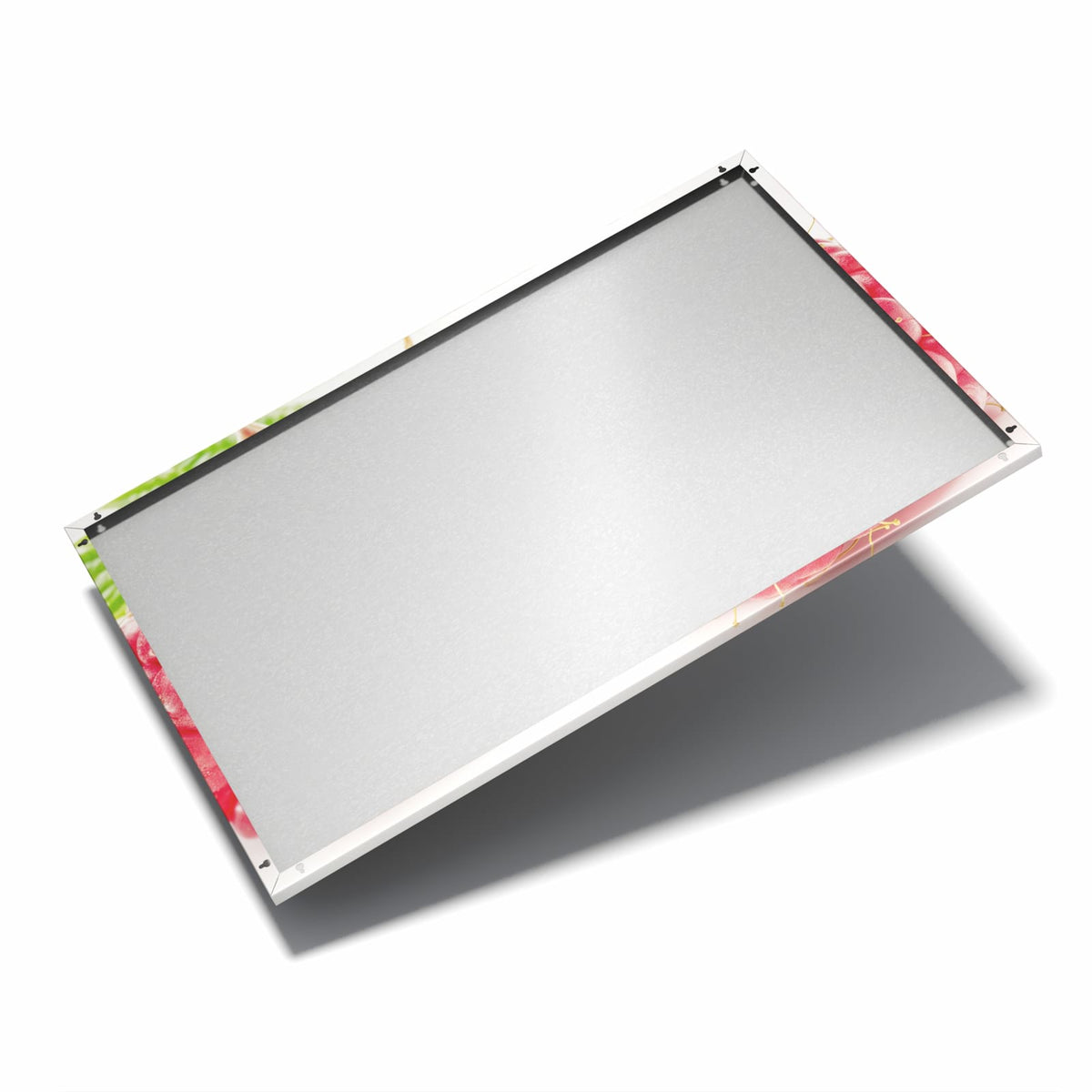 Nur 7 mm – liegt eng an der Wand – Metall Magnettafel - Surreale Himbeeren