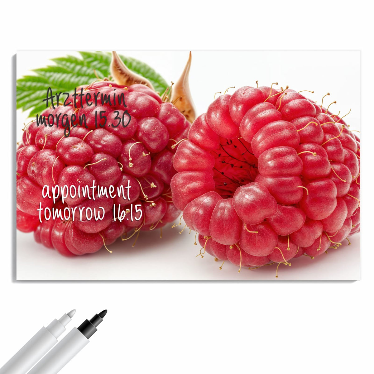 Beschreiben, abwischen, anheften – Metall Magnettafel - Surreale Himbeeren