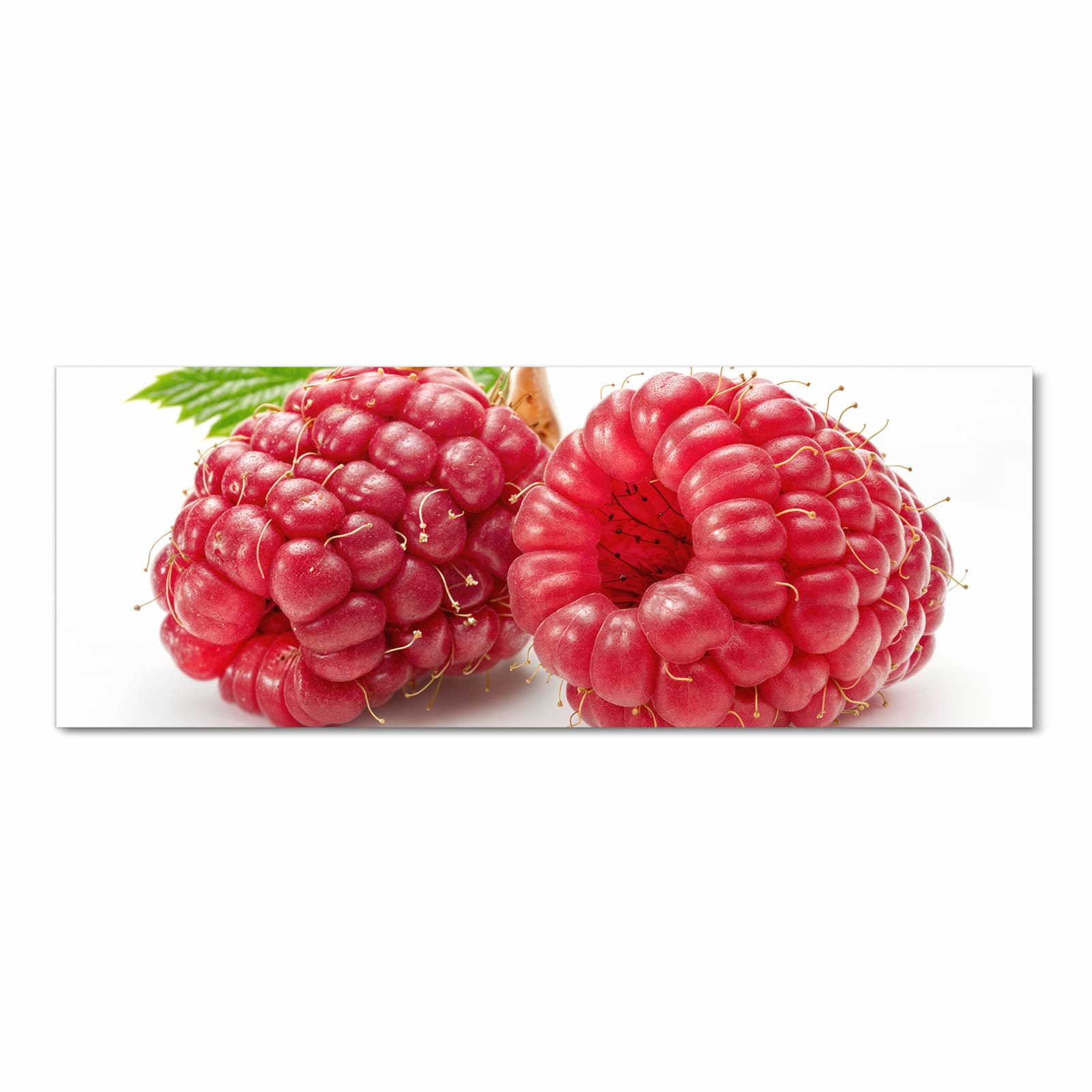 Hygienischer Küchenläufer nach Maß mit Motiv Himbeerenblatt in Frontansicht