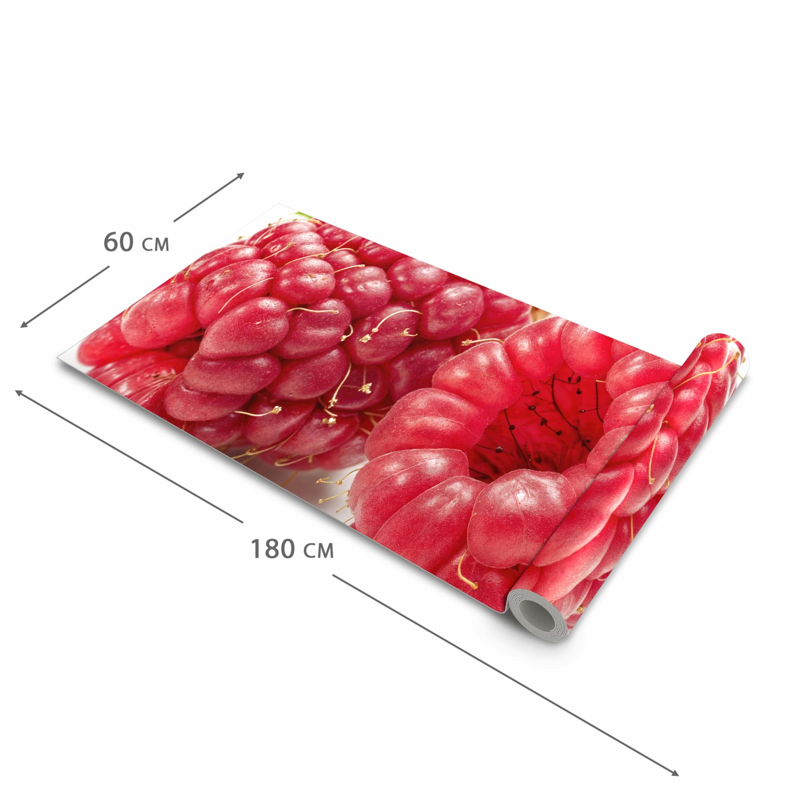 Fleckenresistenter Küchenläufer mit Motiv Himbeerenblatt in der Grösse 80x200 cm