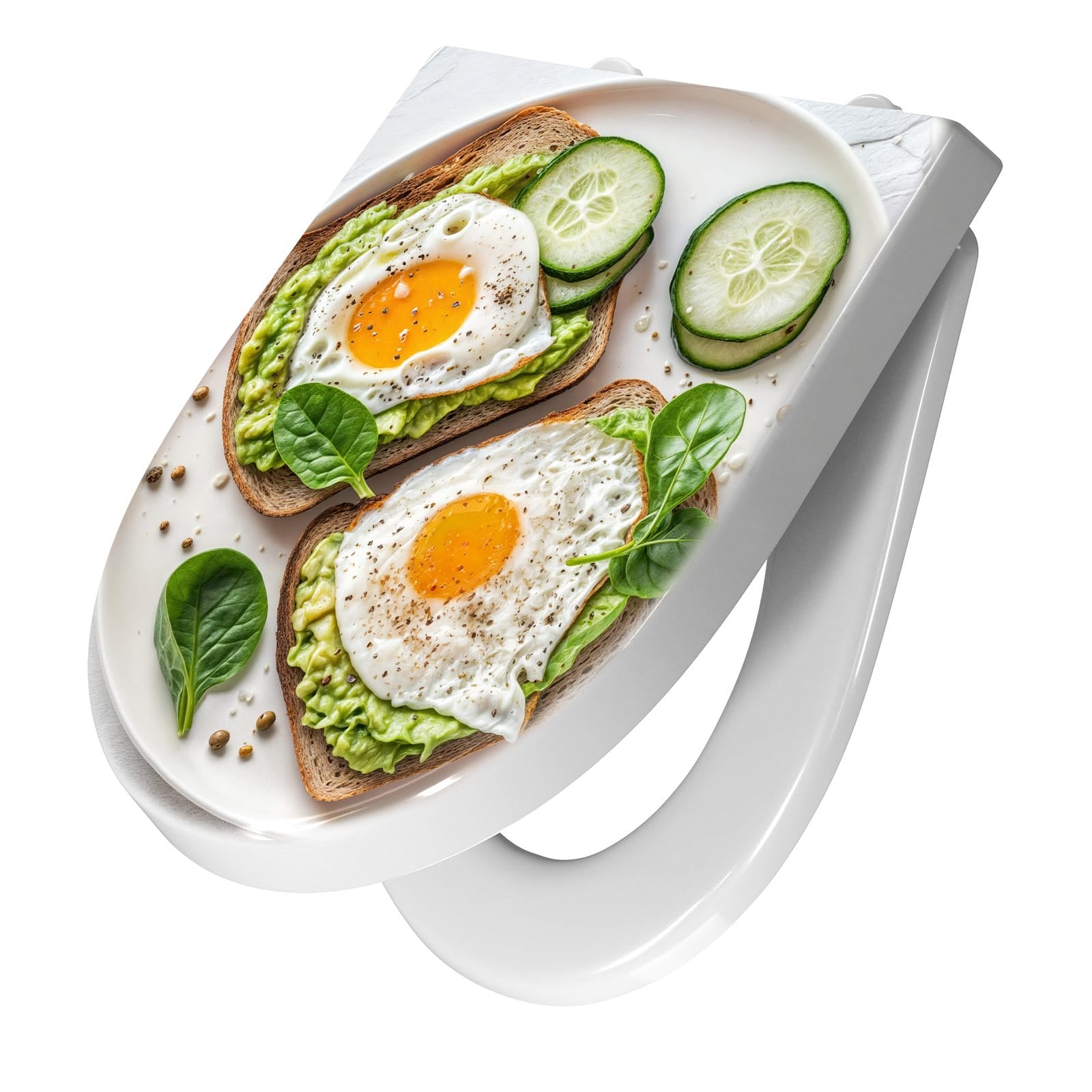 WC-Sitz mit Absenkautomatik Brot und Avocado