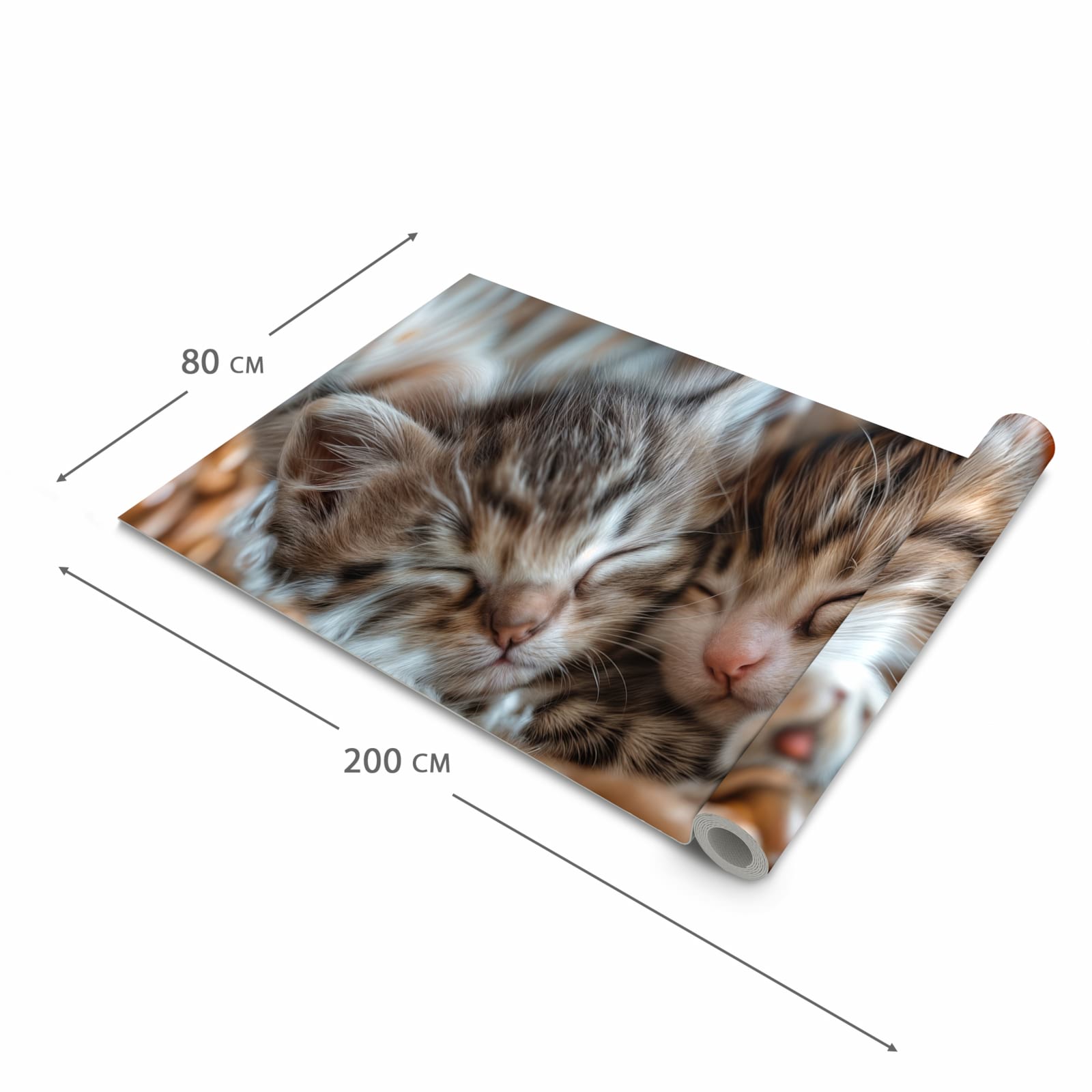 Rutschhemmender Läufer Eingangsbereich mit Motiv Kätzchen von Schlafende in der Grösse 60x90 cm