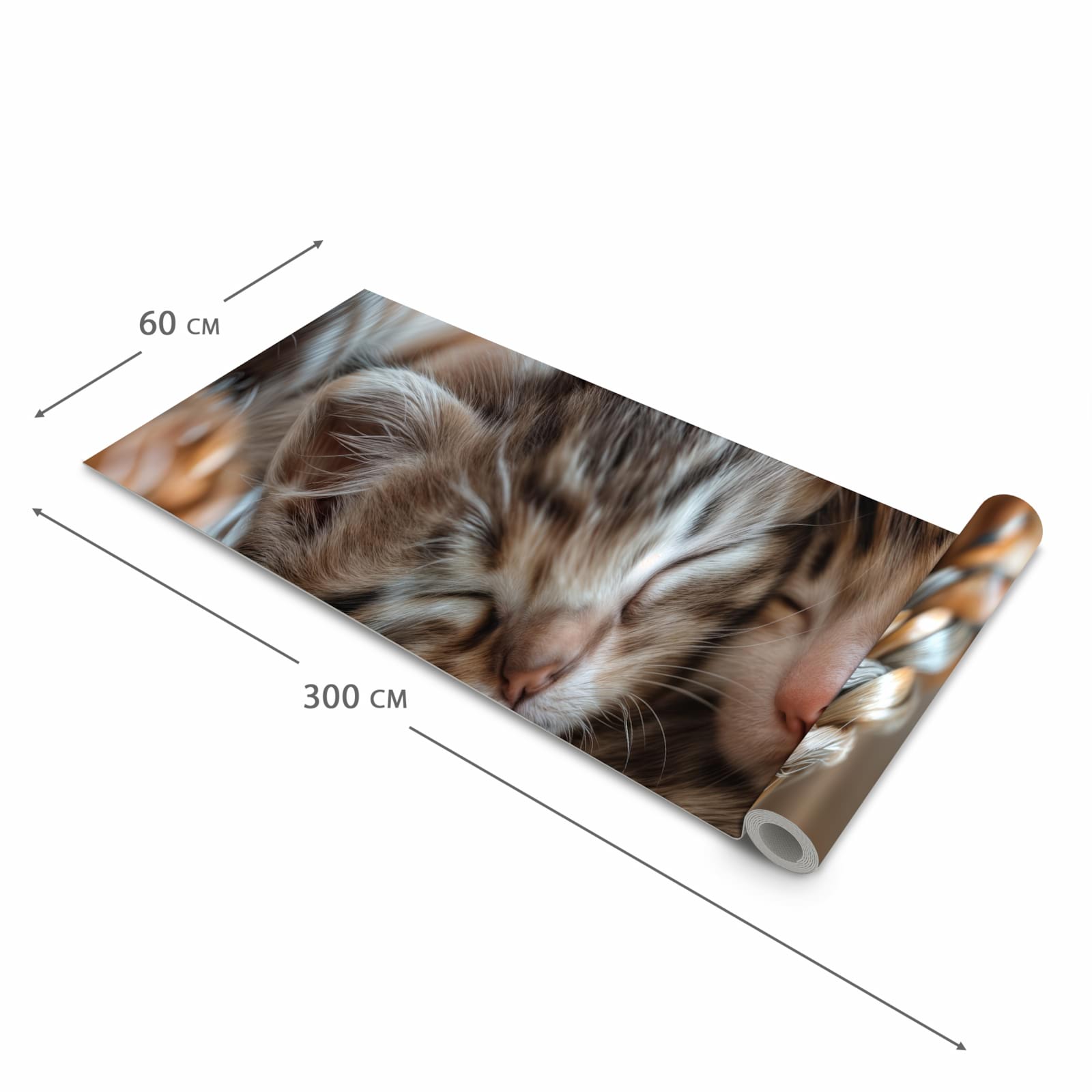 Pflegeleichter waschbarer Küchenläufer mit Motiv Kätzchen von Schlafende in der Größe 60x90 cm