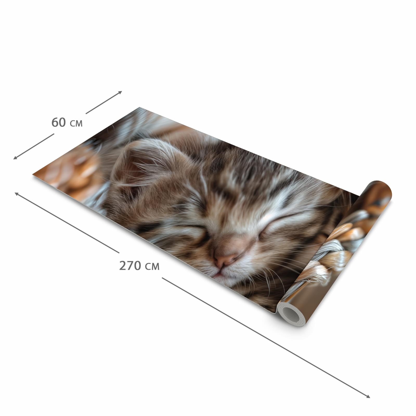 Flacher waschbarer Läufer Küche mit Motiv Kätzchen von Schlafende in der Größe 60x90 cm