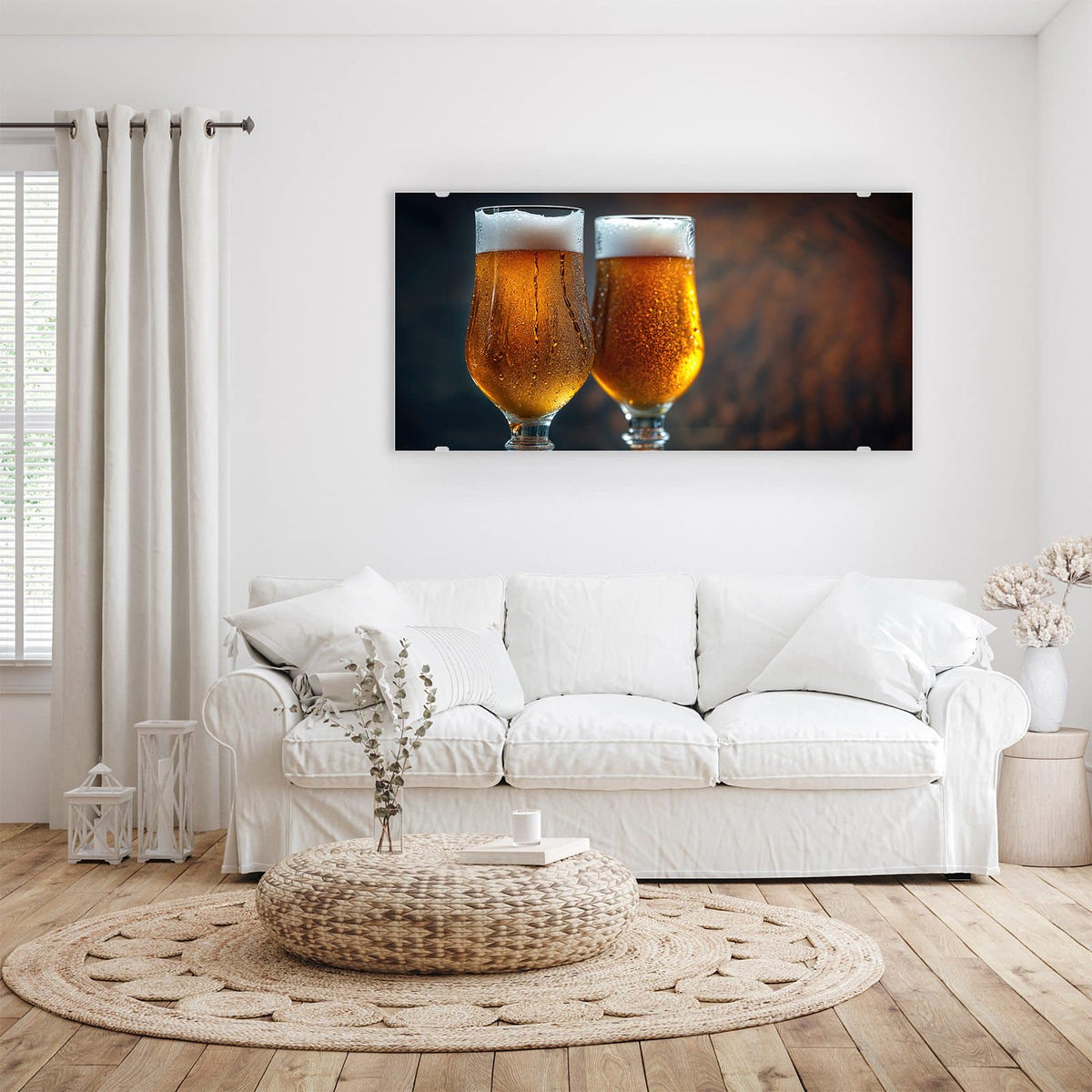 Wandbild - Bier mit Schaumkrone - Querformat – Kühles Bier mit Schaumkrone