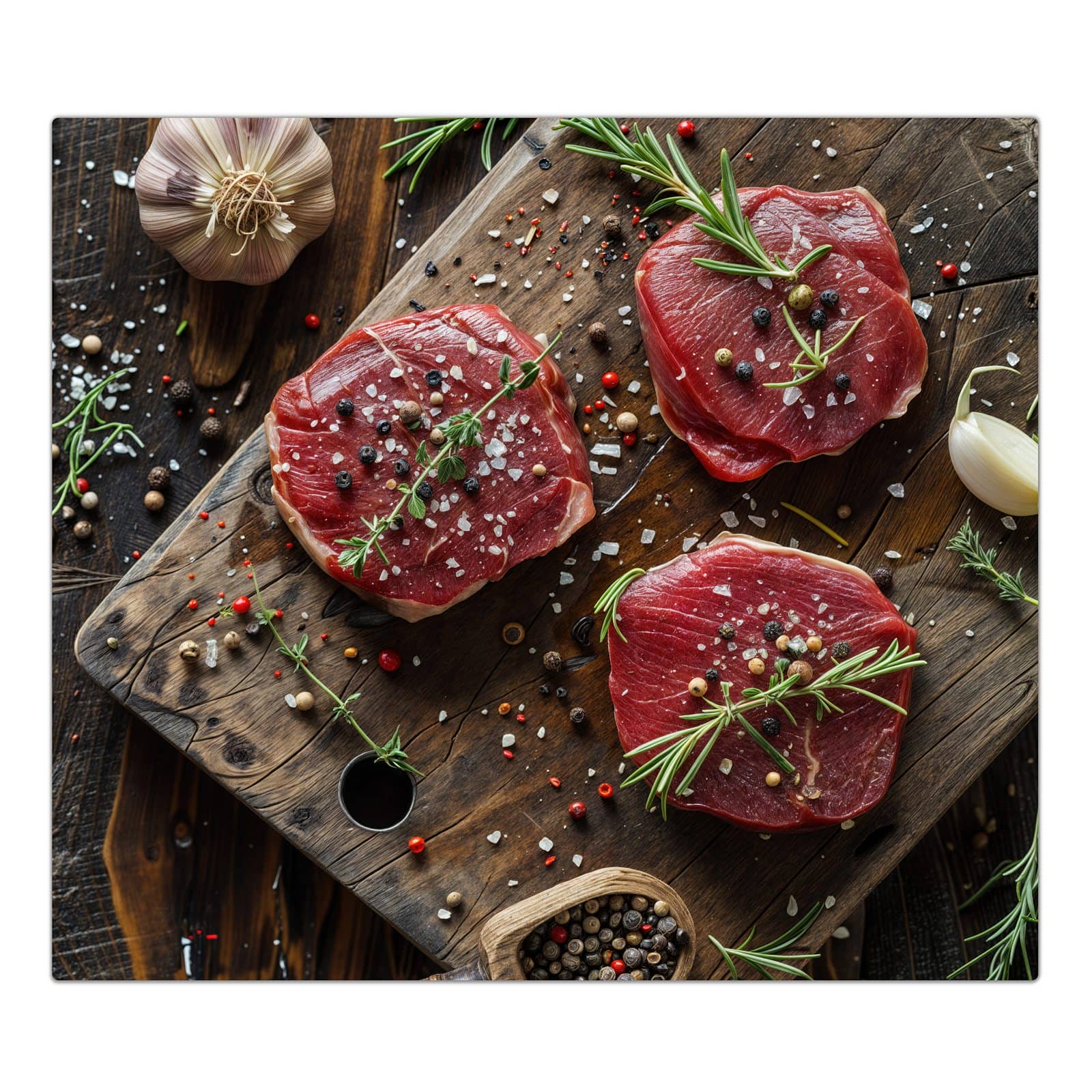 1-teilige Abdeckplatten für Herd mit Frische Gewürze-Motiv in der Frontansicht #grösse_1-Teilig (60x52cm)