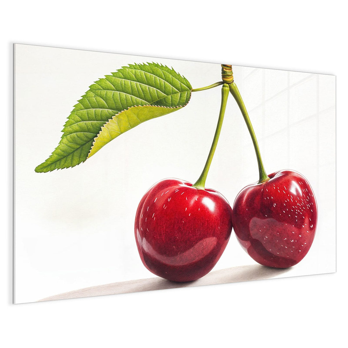 4 mm Glas statt lackiertem Blech – Magnettafel - Zwei Kirschen am Stiel