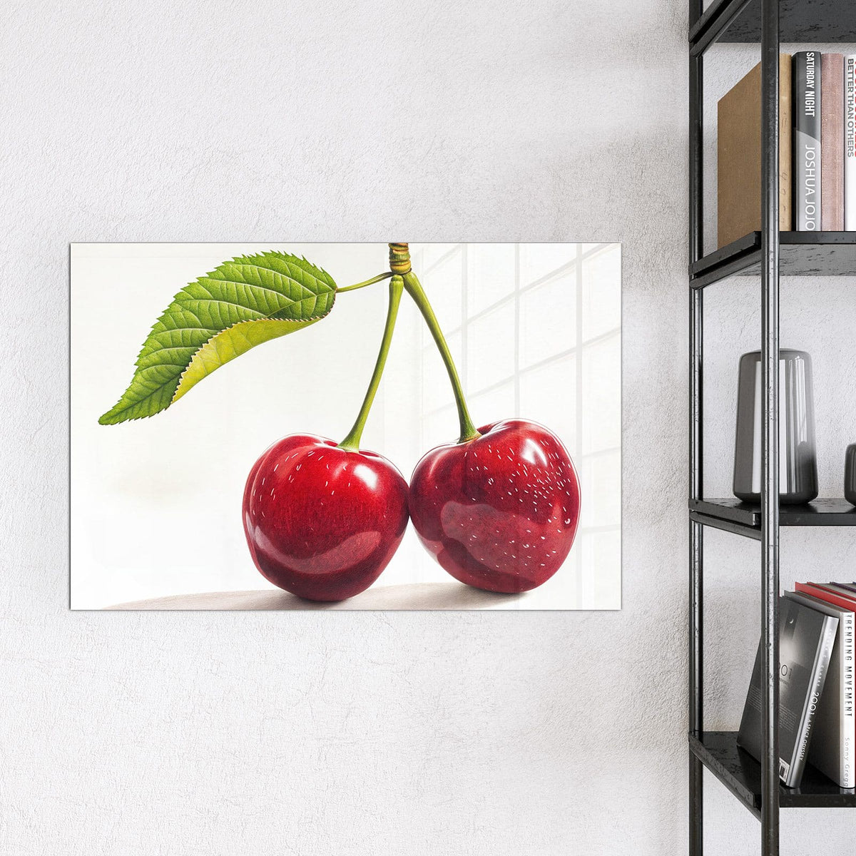 9 Größen – von 30 × 30 bis 120 × 90 cm – Magnettafel - Zwei Kirschen am Stiel