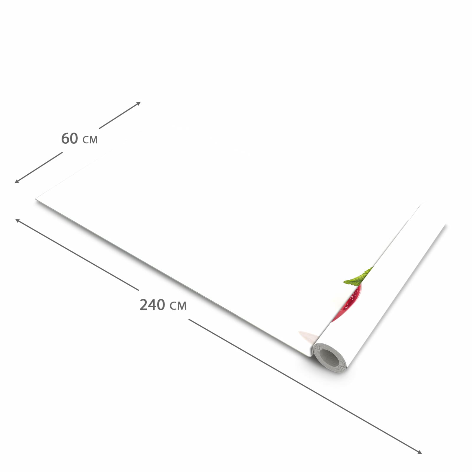 Zeitsparender Küchenteppich mit Motiv Kirschen Duo in der Grösse 60x270 cm
