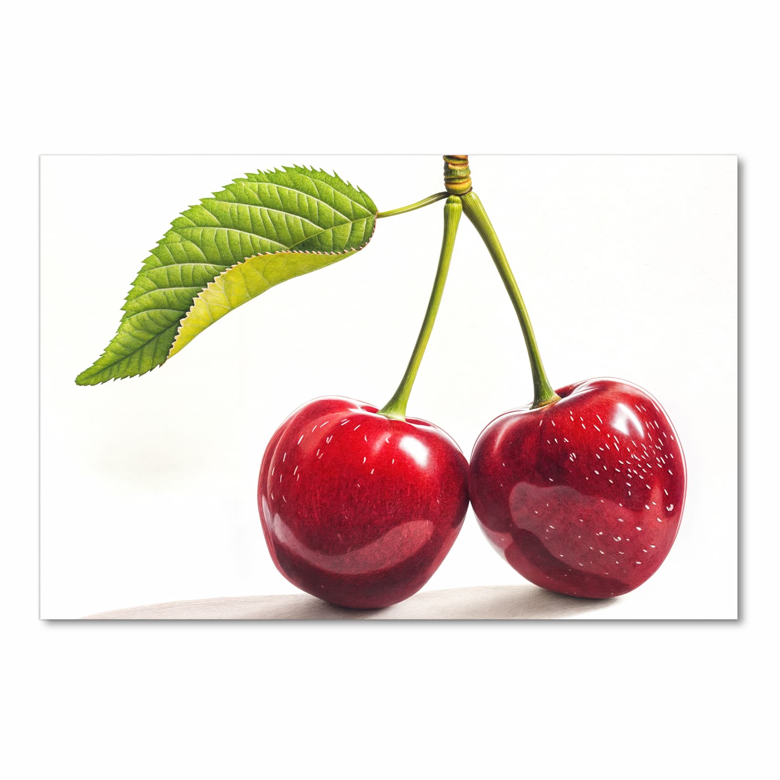 Langlebiger dünner Küchenteppich mit Motiv Kirschen Duo in Frontansicht