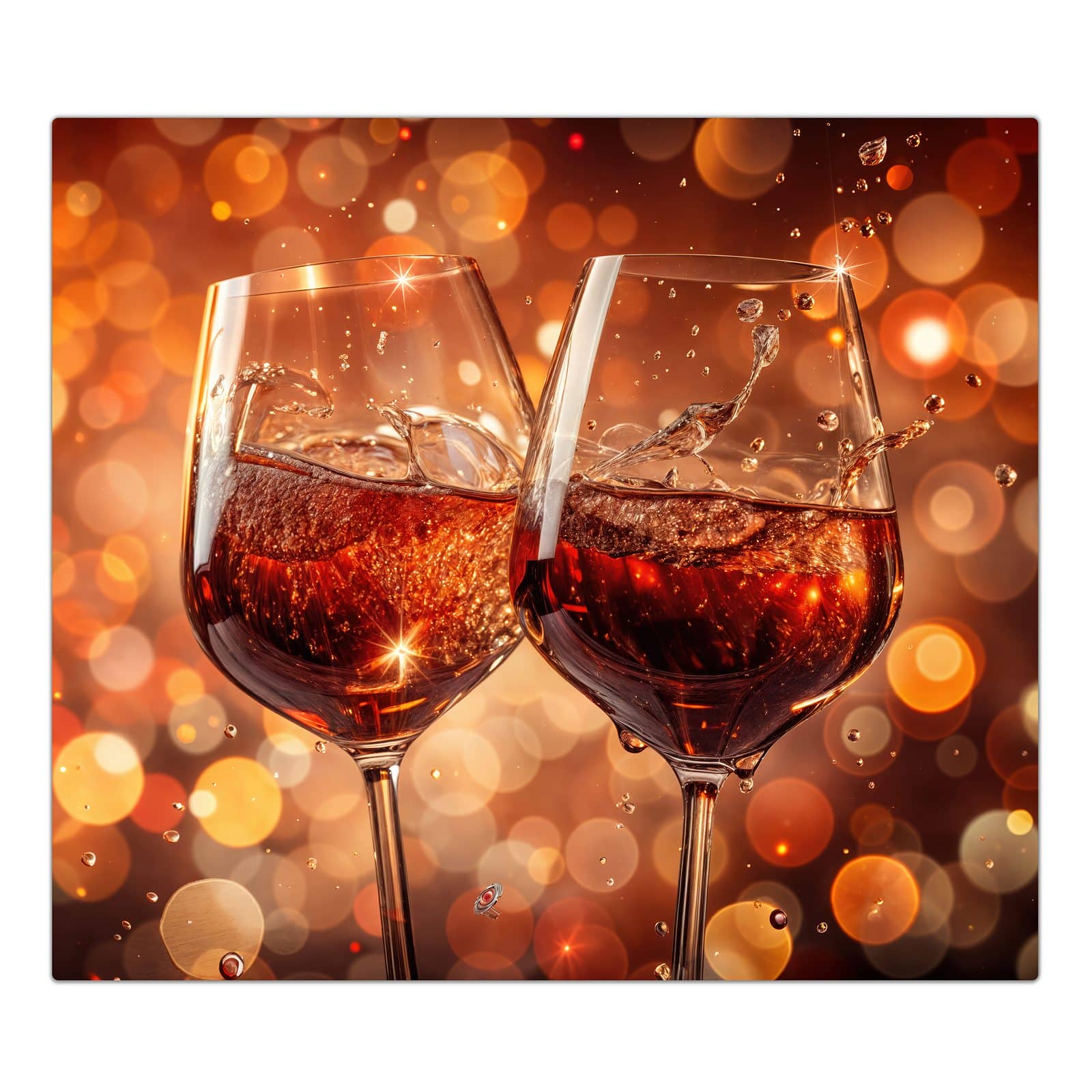 1-teilige Abdeckung für Herdplatte mit Weingläser Festlich-Motiv in der Frontansicht #grösse_1-Teilig (60x52cm)