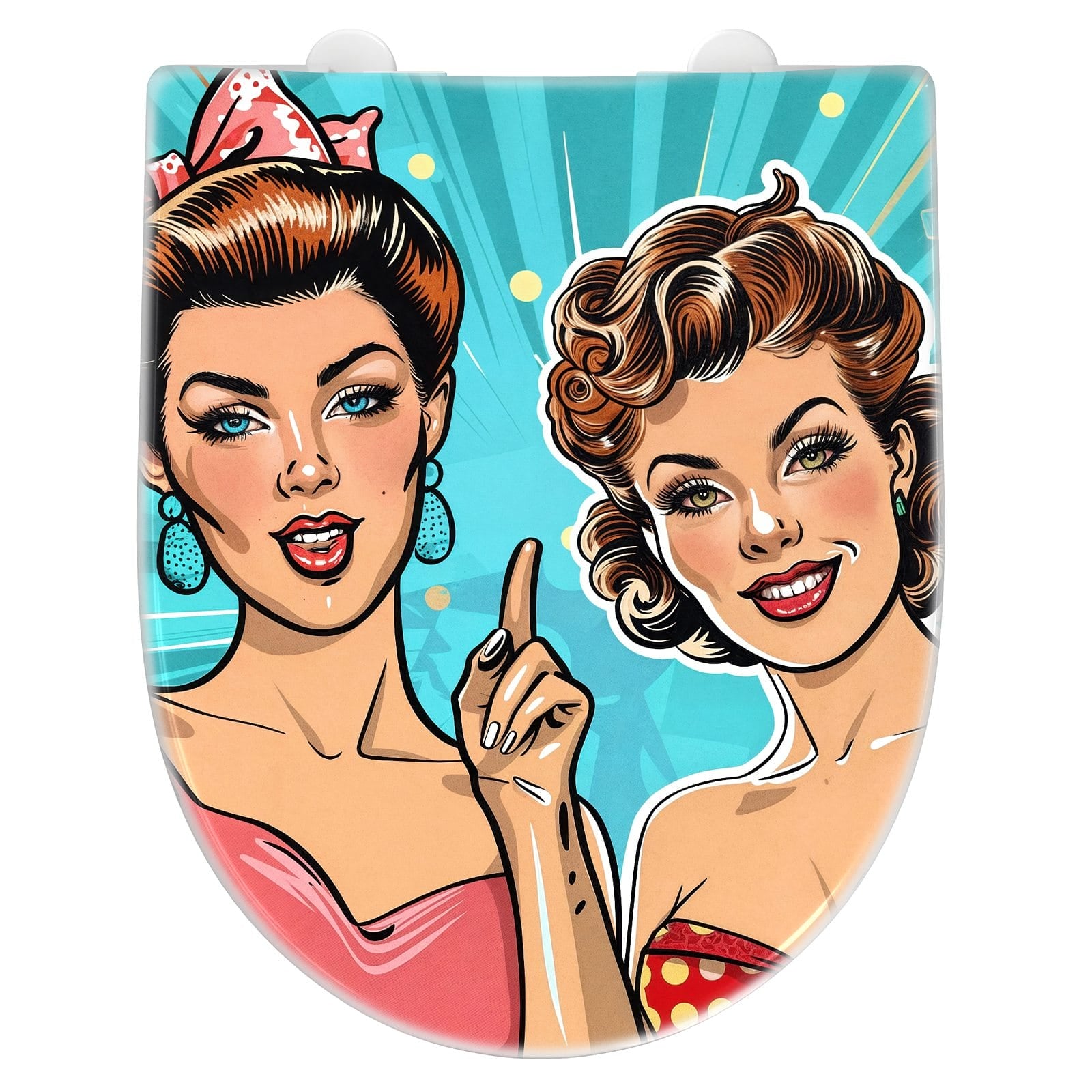 WC-Sitz mit Absenkautomatik Retro Frauen Illustration