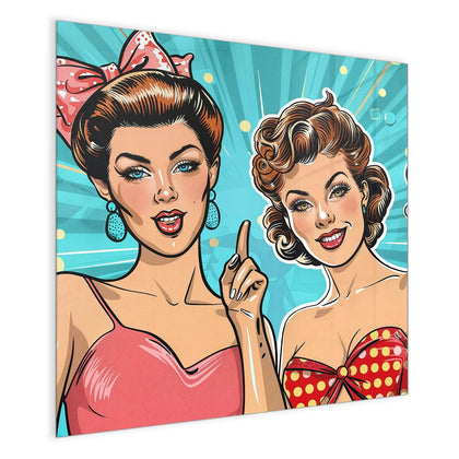 Magnettafel mit dem Motiv Retro Freundinnen