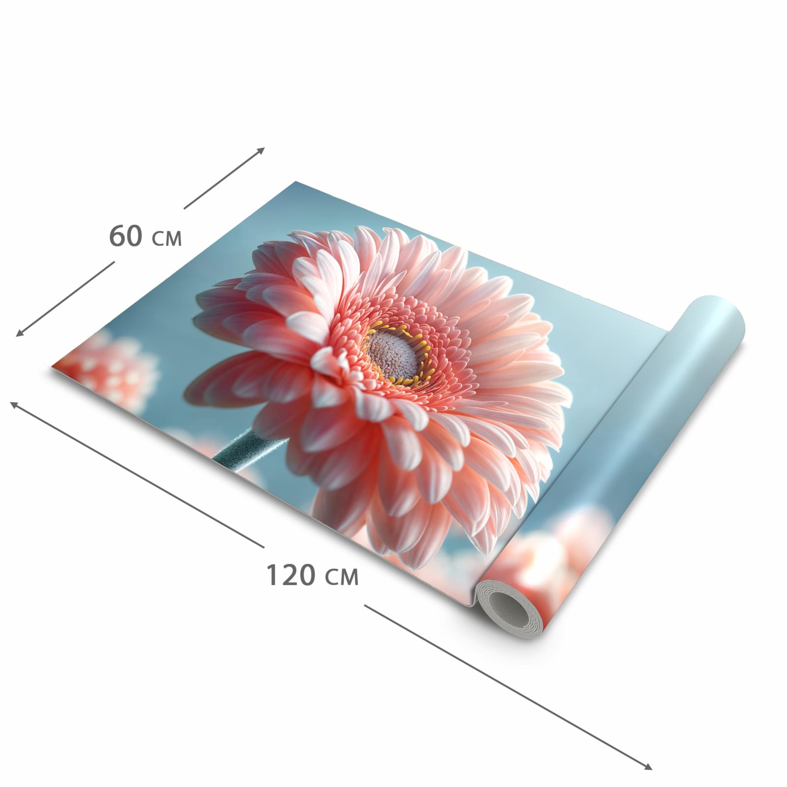 Geräuschdämpfender Teppich für die Küche mit Motiv Warme Blumenpracht in der Größe 60x180 cm