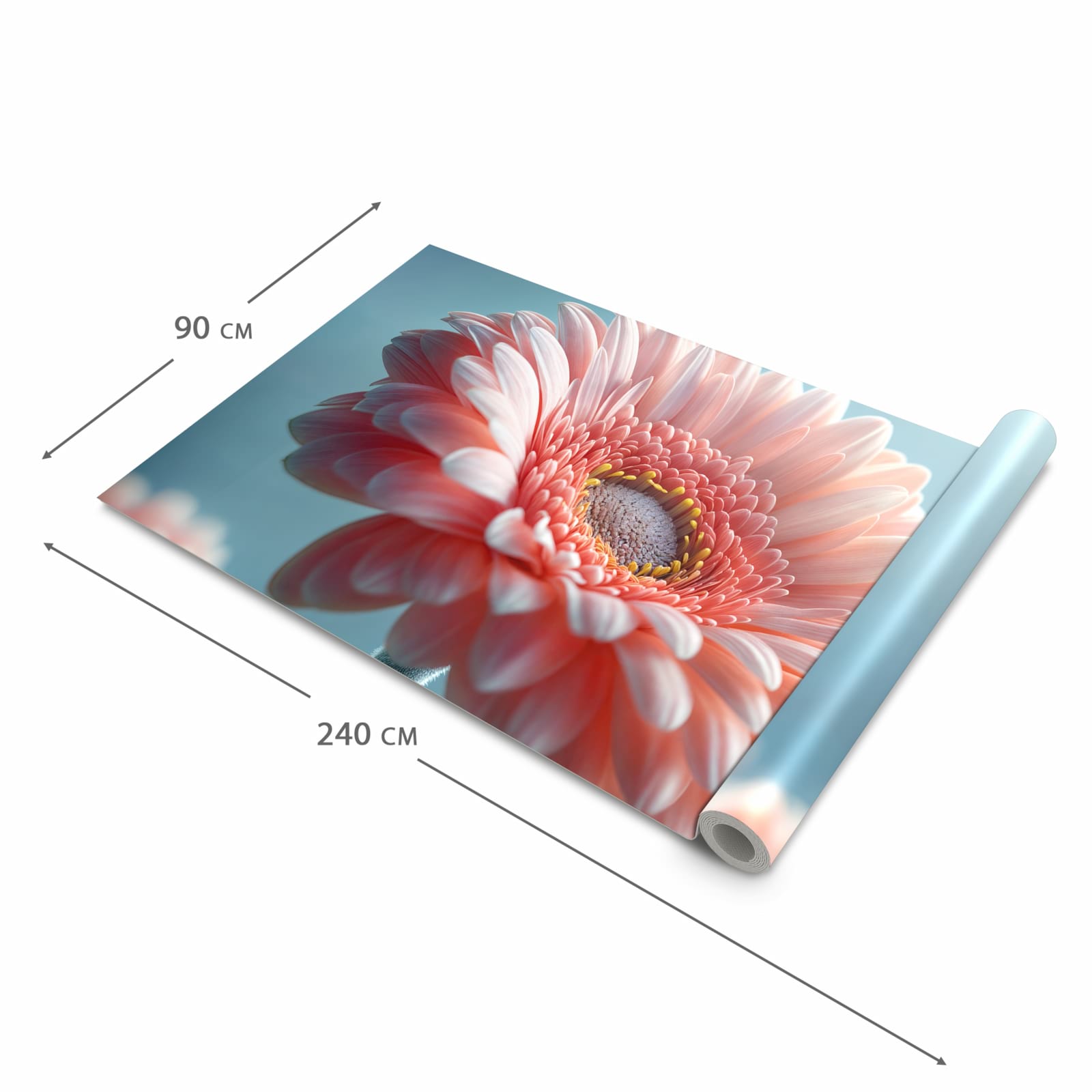 Rutschfester Teppichläufer für die Küche mit Motiv Warme Blumenpracht in der Grösse 60x240 cm