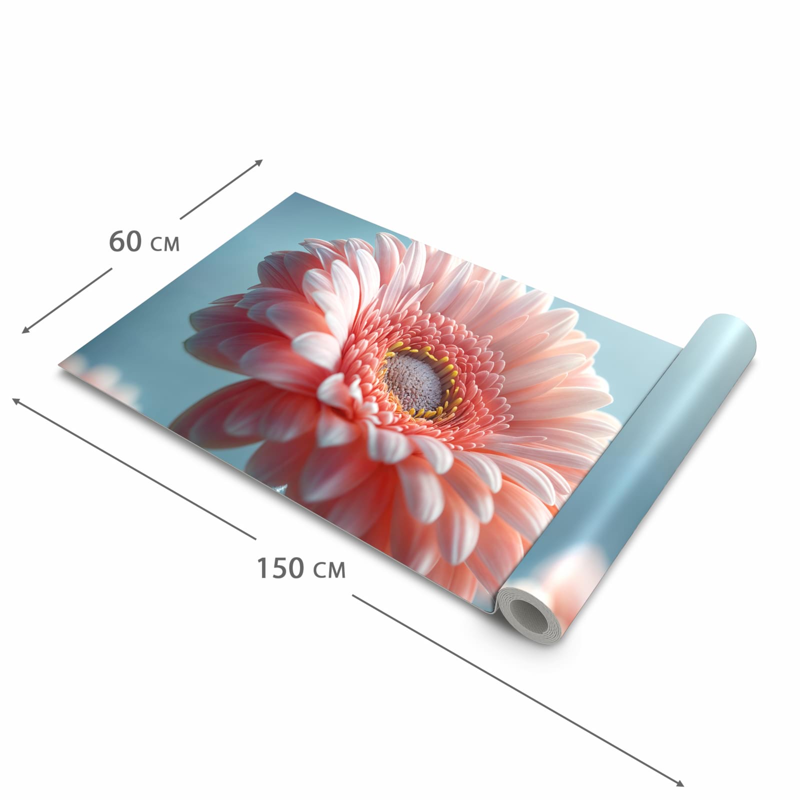 Abriebfester Küchenteppich mit Motiv Warme Blumenpracht in der Grösse 60x180 cm