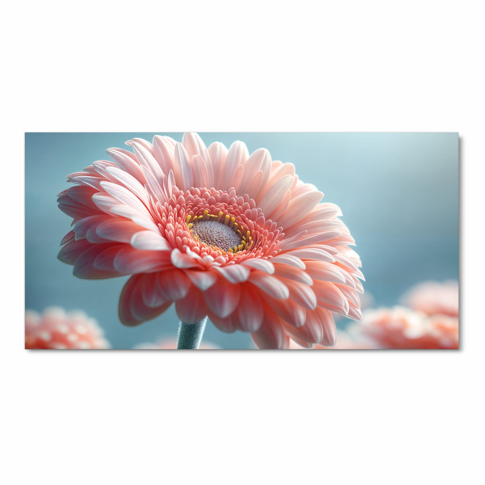 Farbbeständiger Teppich für Esstisch mit Motiv Warme Blumenpracht in Frontansicht