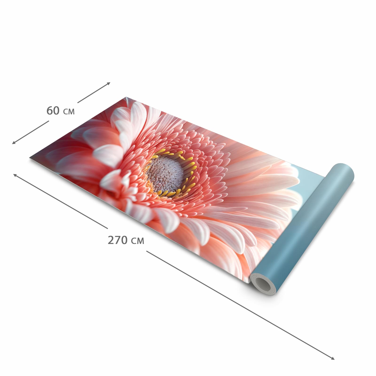 Wasserabweisender Läufer für die Küche mit Motiv Warme Blumenpracht in der Grösse 60x180 cm