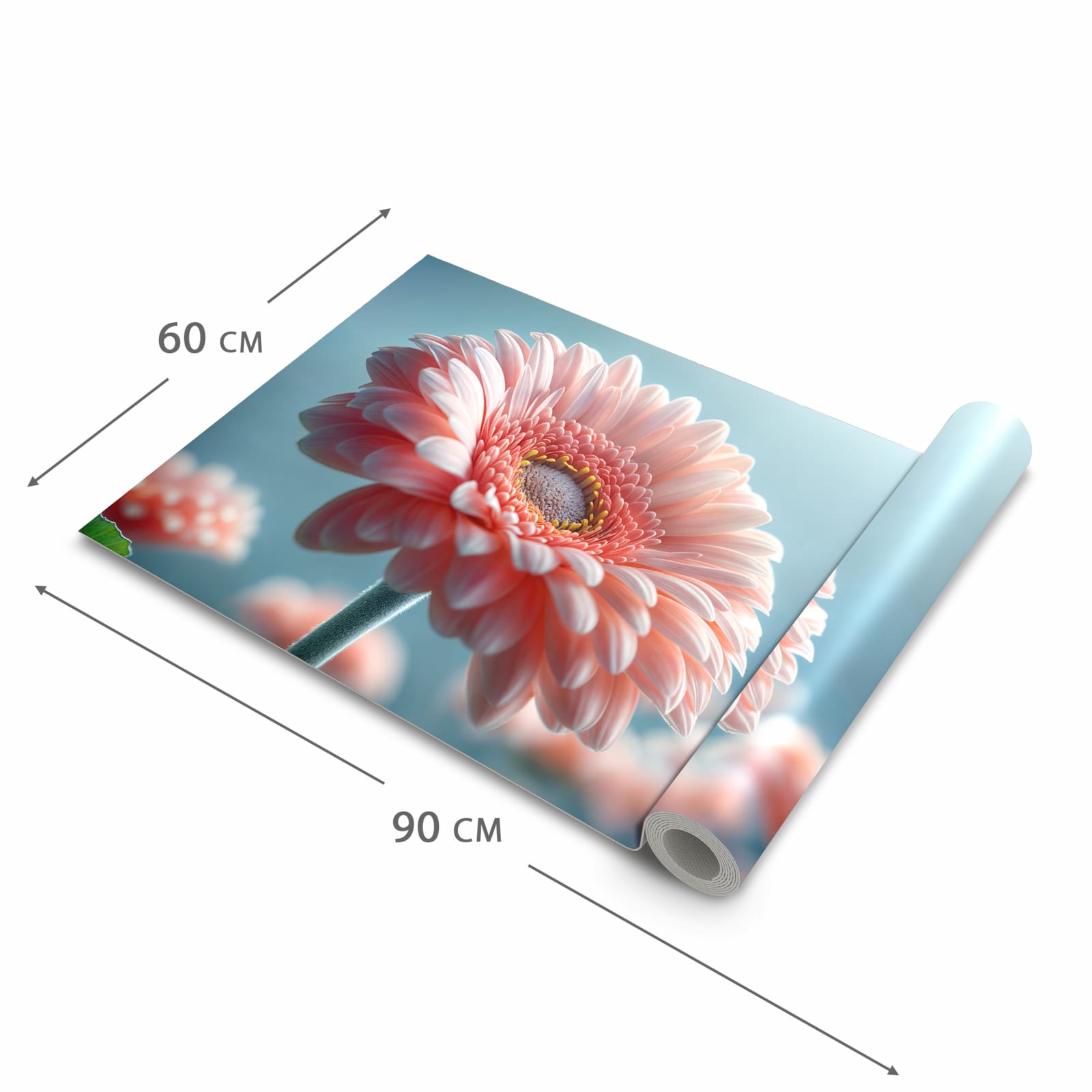 Schmutzabweisender Küchenteppich mit Motiv Warme Blumenpracht in der Grösse 60x180 cm