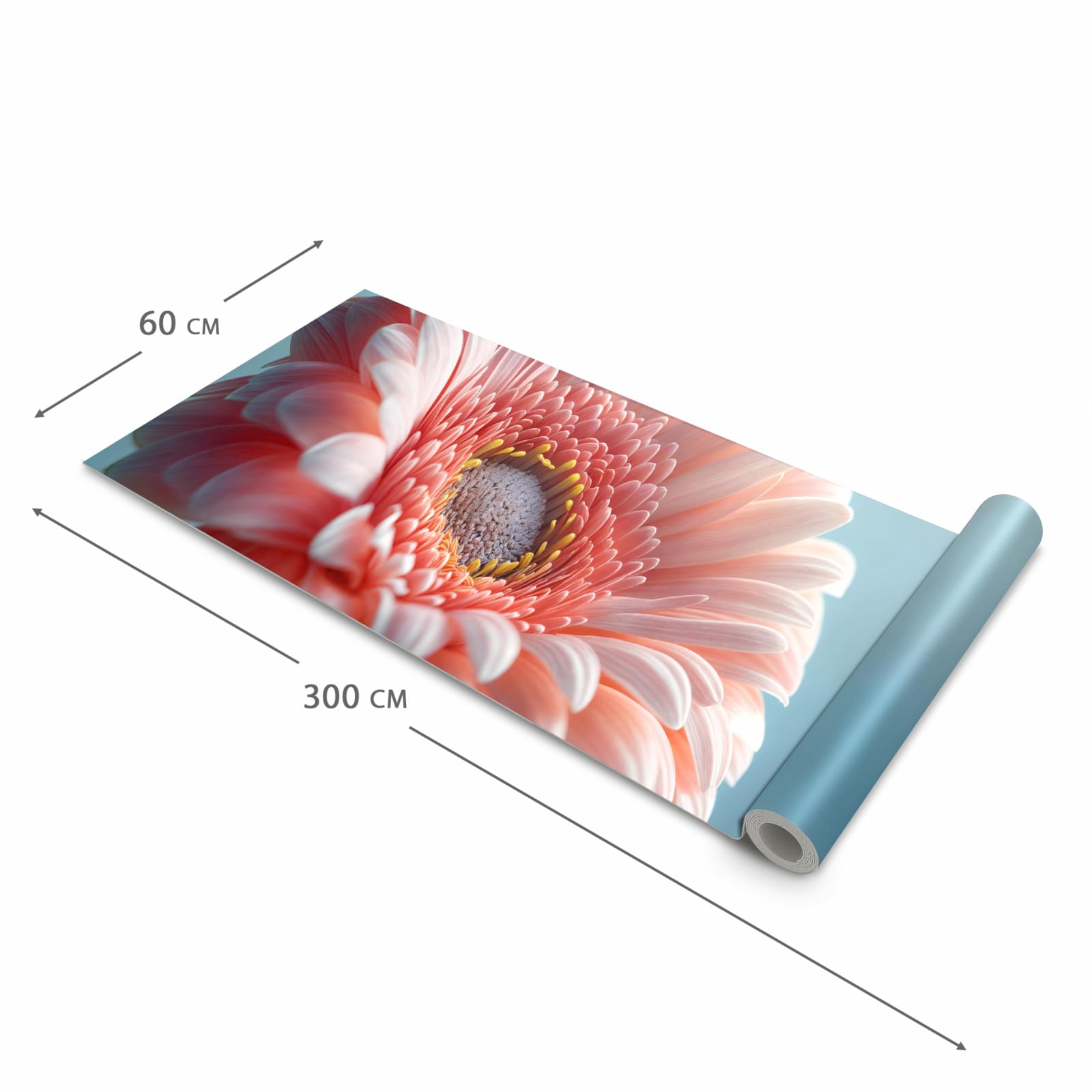 Fleckenresistenter Küchenläufer mit Motiv Warme Blumenpracht in der Grösse 60x180 cm