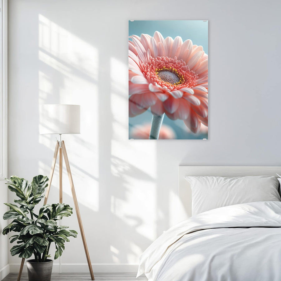 Maße Wandbild - Rosa Gerbera - Hochformat