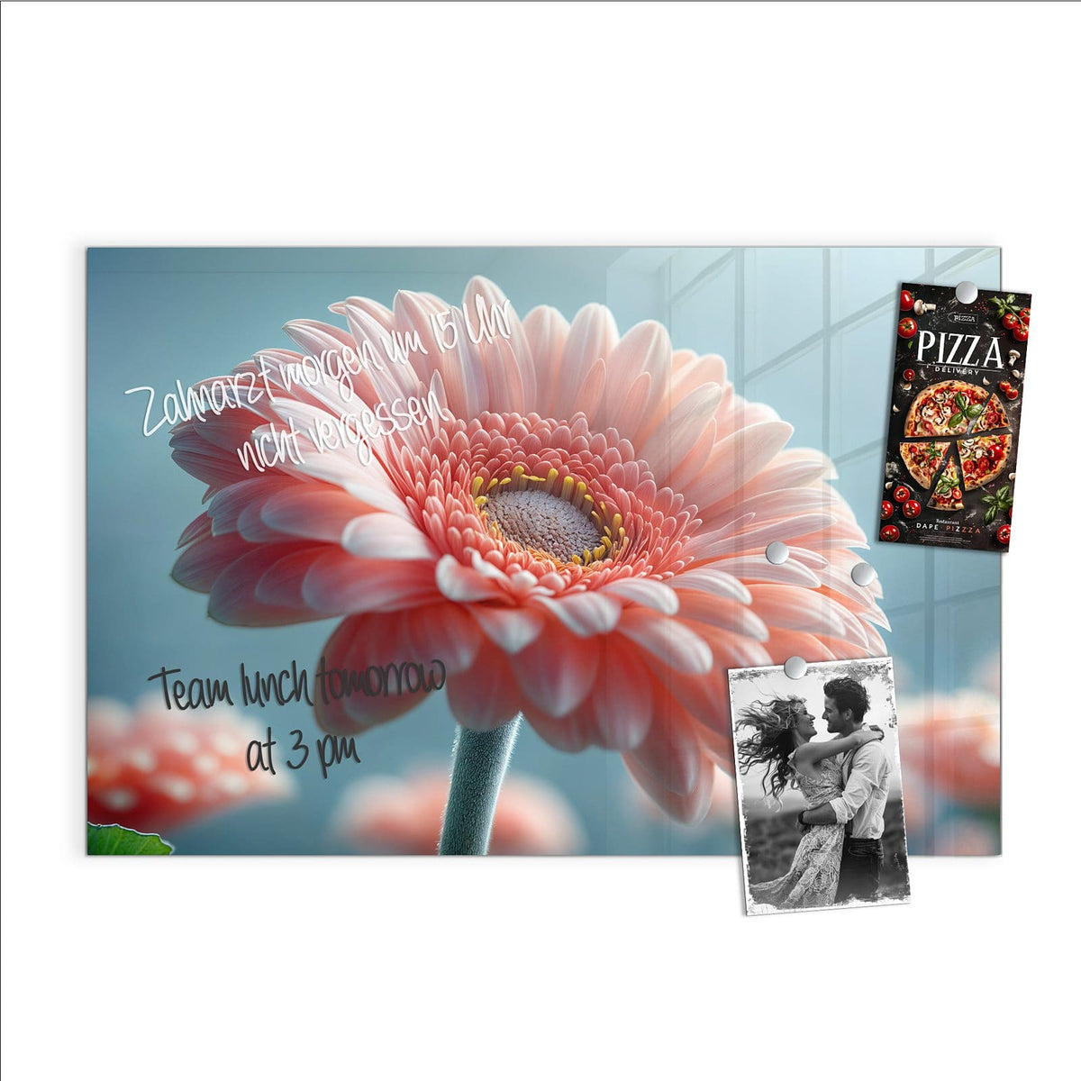 Beschreiben, abwischen, anheften – Magnettafel - Rosa Gerbera