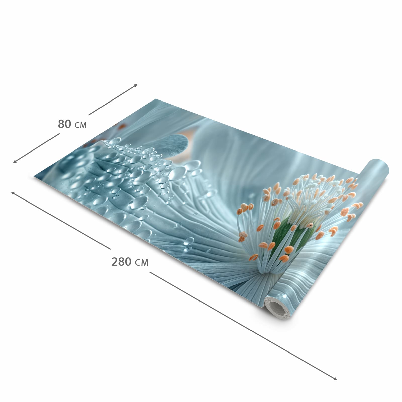 Farbbeständiger Küchenläufer mit Motiv Verträumte Blumenpracht in der Grösse 60x180 cm