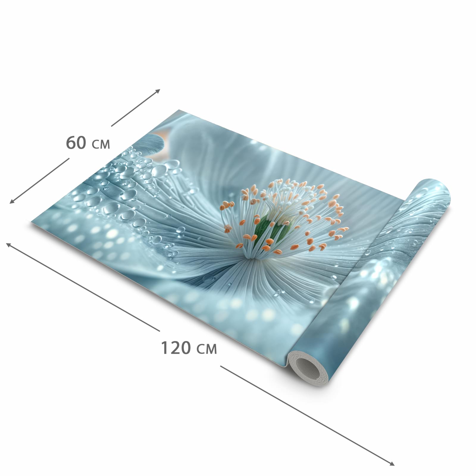 Hygienischer rutschfester Küchenläufer mit Motiv Verträumte Blumenpracht in der Grösse 60x180 cm