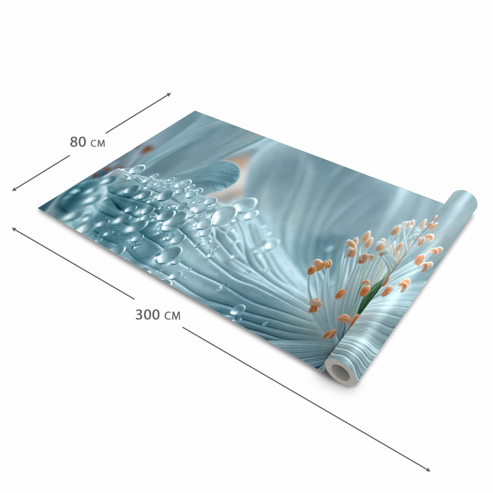 Formstabiler Küchenteppich mit Motiv Verträumte Blumenpracht in der Grösse 60x180 cm