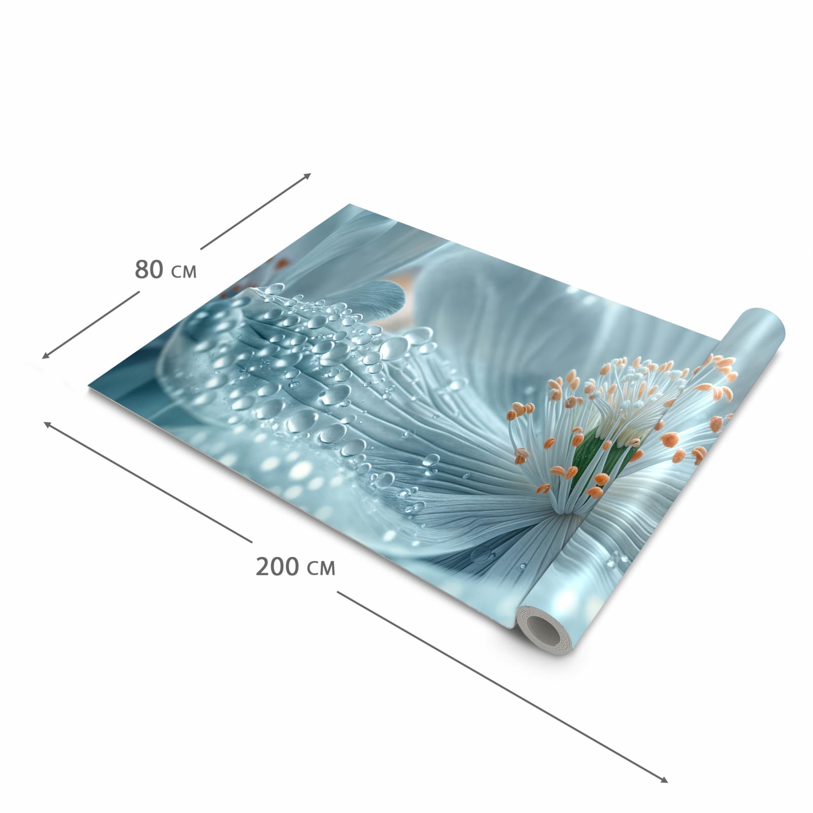 Abwaschbarer Küchenläufer mit Motiv Verträumte Blumenpracht in der Grösse 60x180 cm für Ordnung