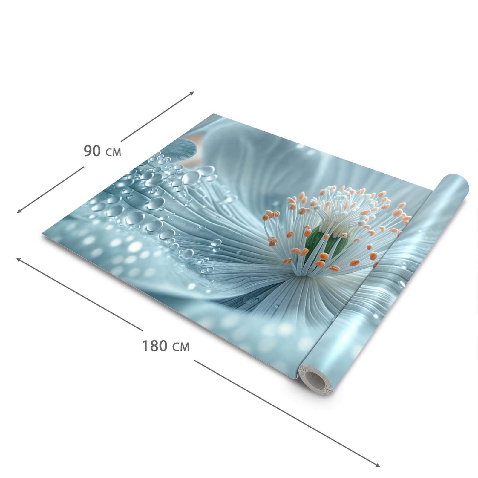 Küchenteppich mit Motiv Verträumte Blumenpracht in der Grösse 60x180 cm für sicheres Aufbewahren