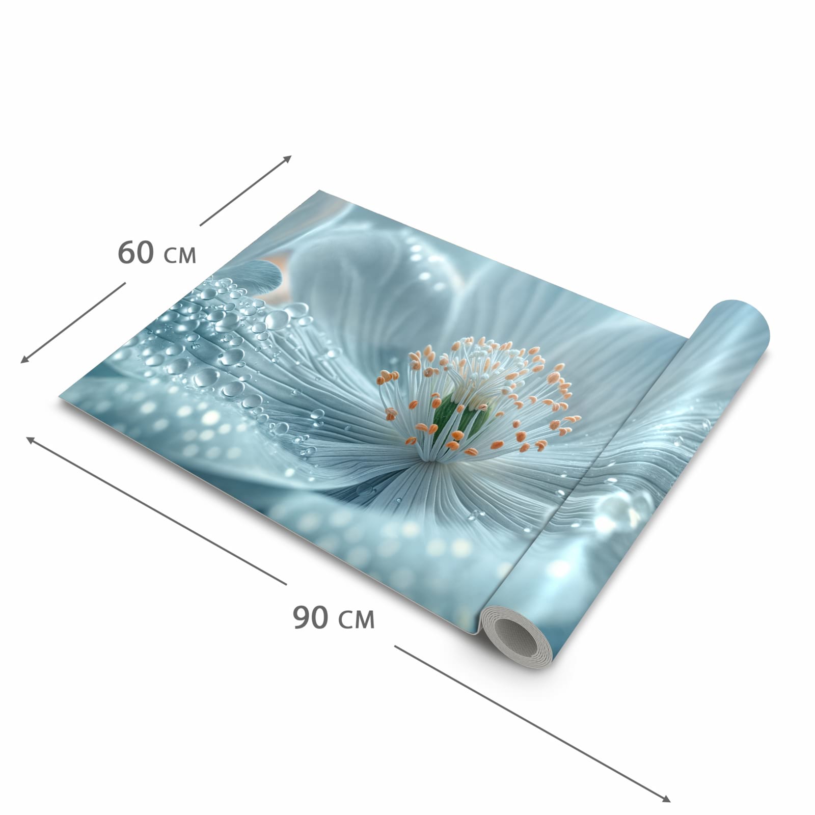 Bodenschonender moderner Küchenläufer mit Motiv Verträumte Blumenpracht in der Grösse 60x180 cm