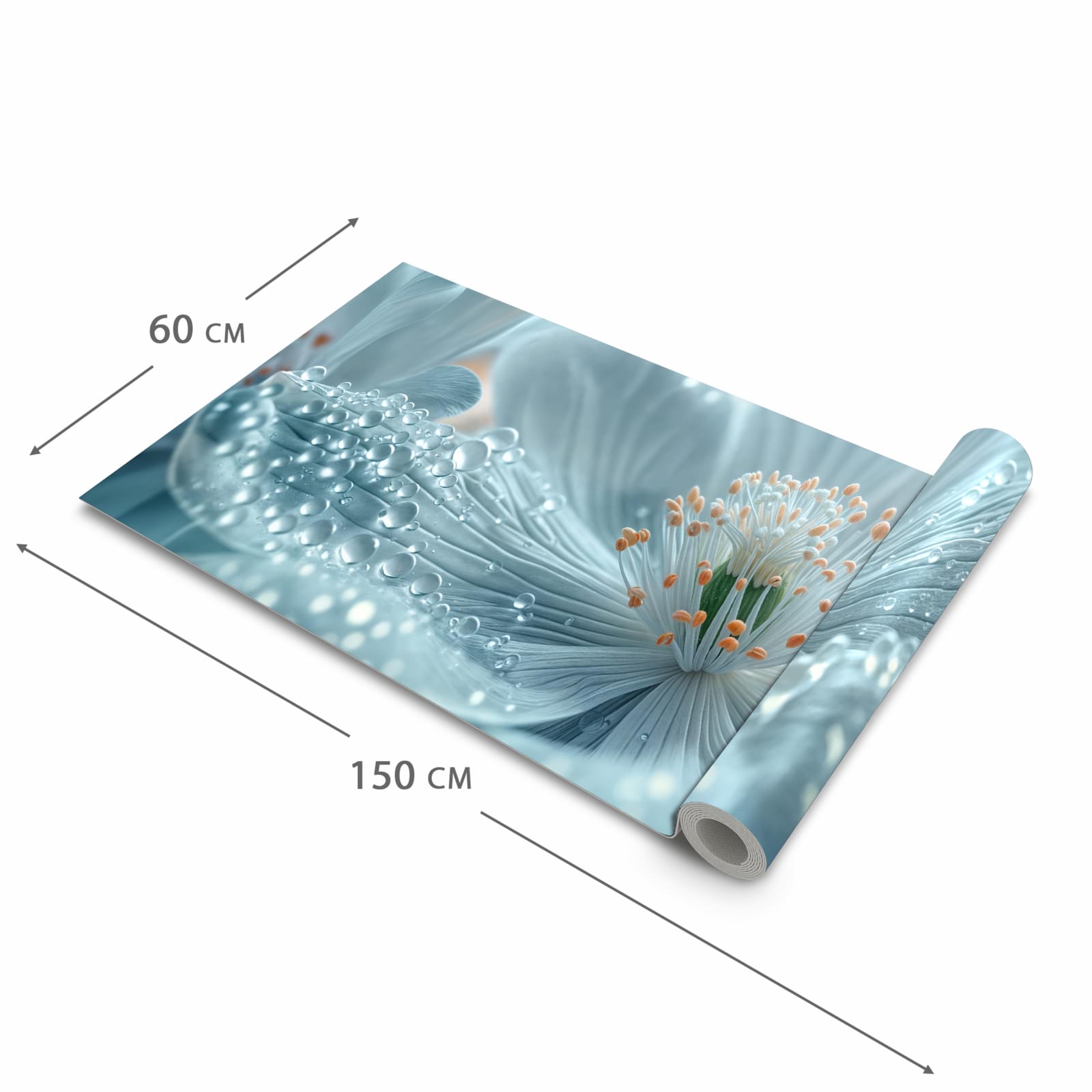 Strapazierfähiger waschbarer Küchenläufer mit Motiv Verträumte Blumenpracht in der Größe 60x180 cm