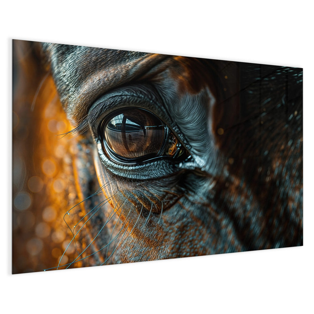4 mm Glas statt lackiertem Blech – Magnettafel - Pferdeauge im Goldlicht
