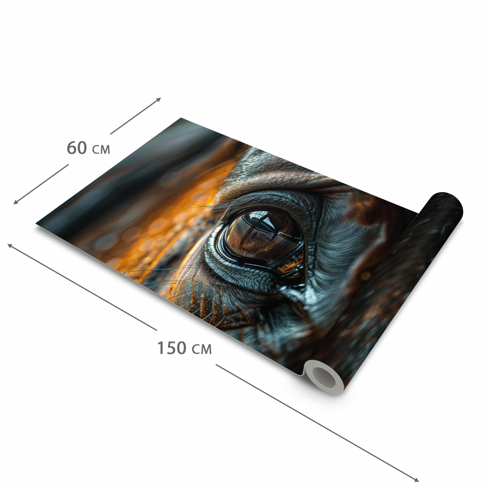 Rutschfester Küchenteppich mit Motiv Pferdeauge in der Größe 60x150 cm für Trittkomfort