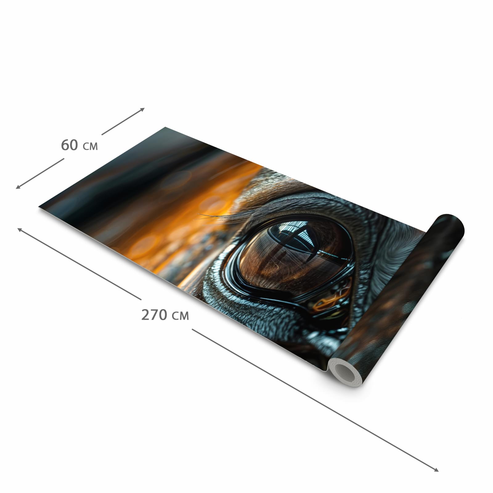 Schmutzabweisender waschbarer Küchenteppich mit Motiv Pferdeauge in der Grösse 60x150 cm