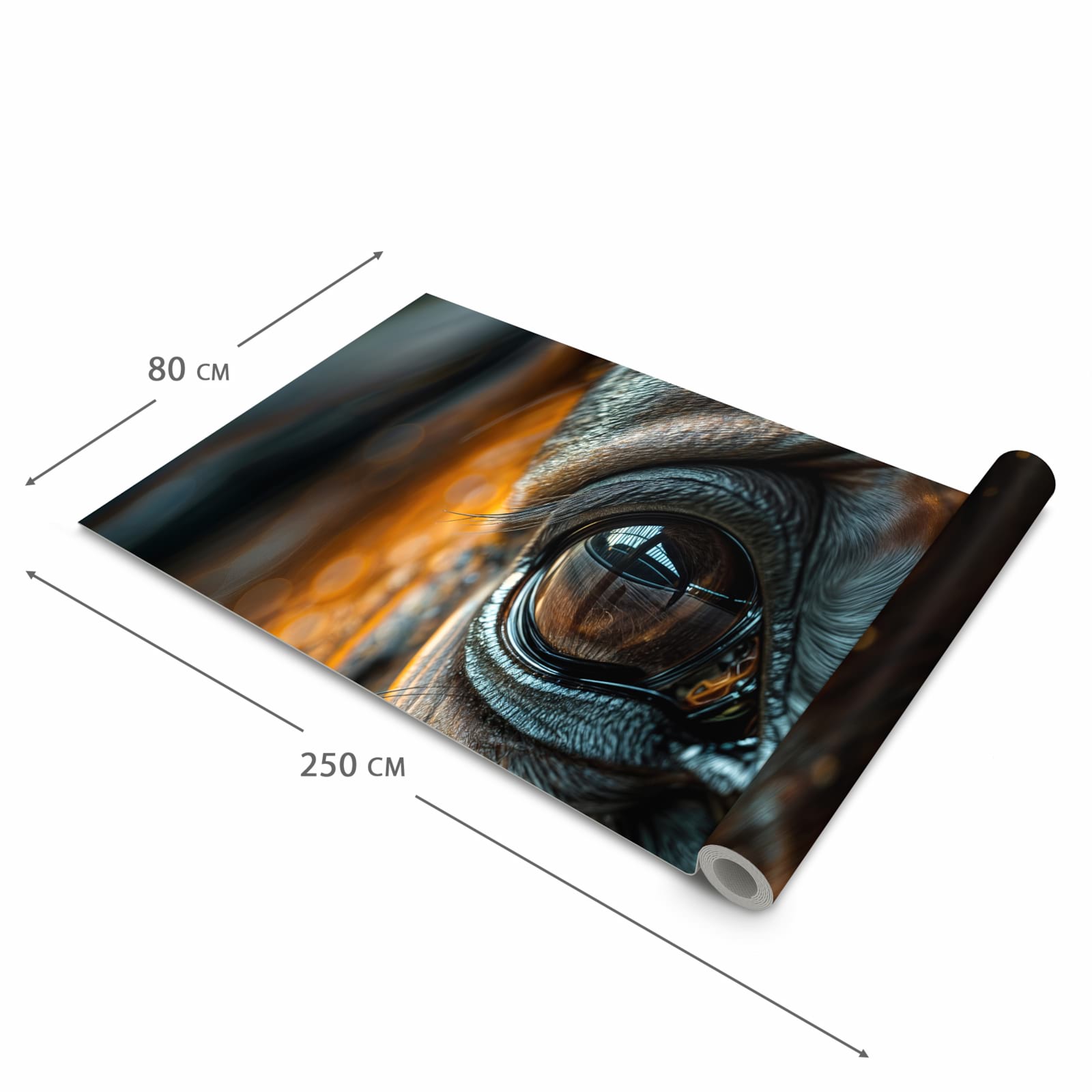 Pflegeleichter Küchenläufer mit Motiv Pferdeauge in der Grösse 60x180 cm