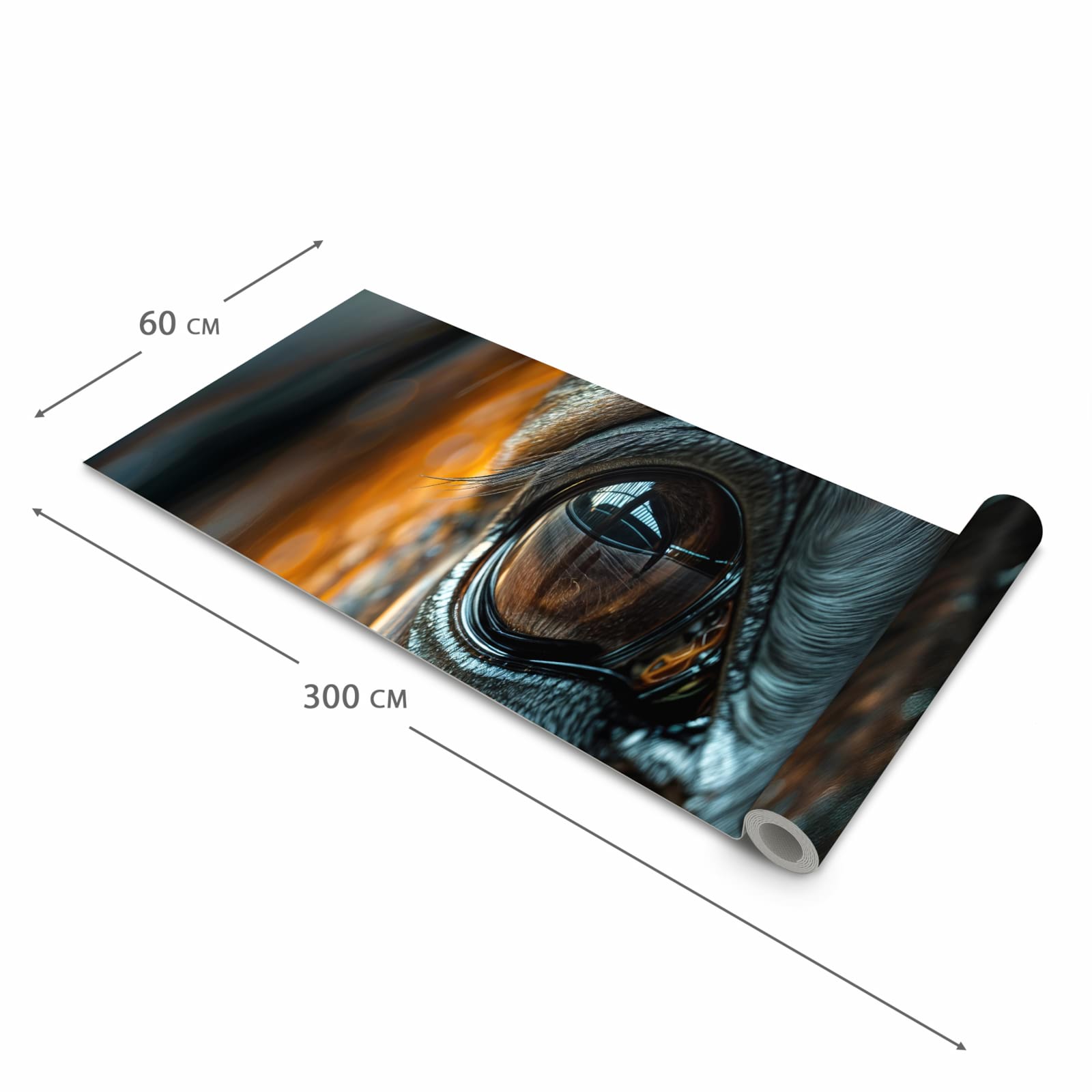 Geruchsneutraler großer Küchenteppich mit Motiv Pferdeauge in der Größe 60x150 cm