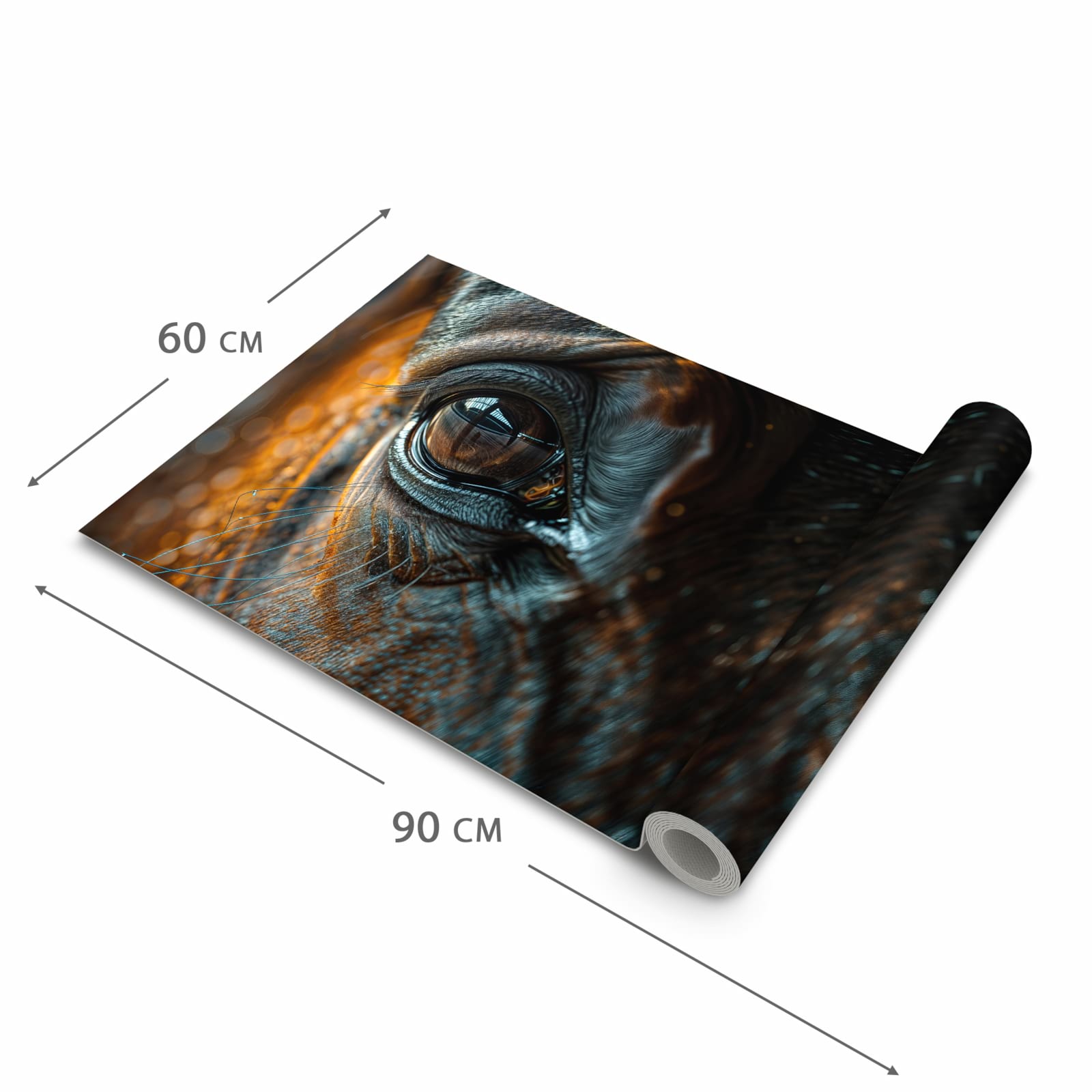Langlebiger rutschfester Küchenteppich mit Motiv Pferdeauge in der Grösse 60x150 cm