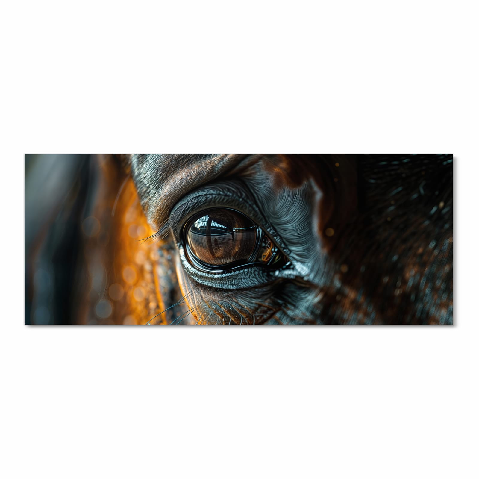 Komfortabler Küchenteppich mit Motiv Pferdeauge in Frontansicht für angenehmes Stehen